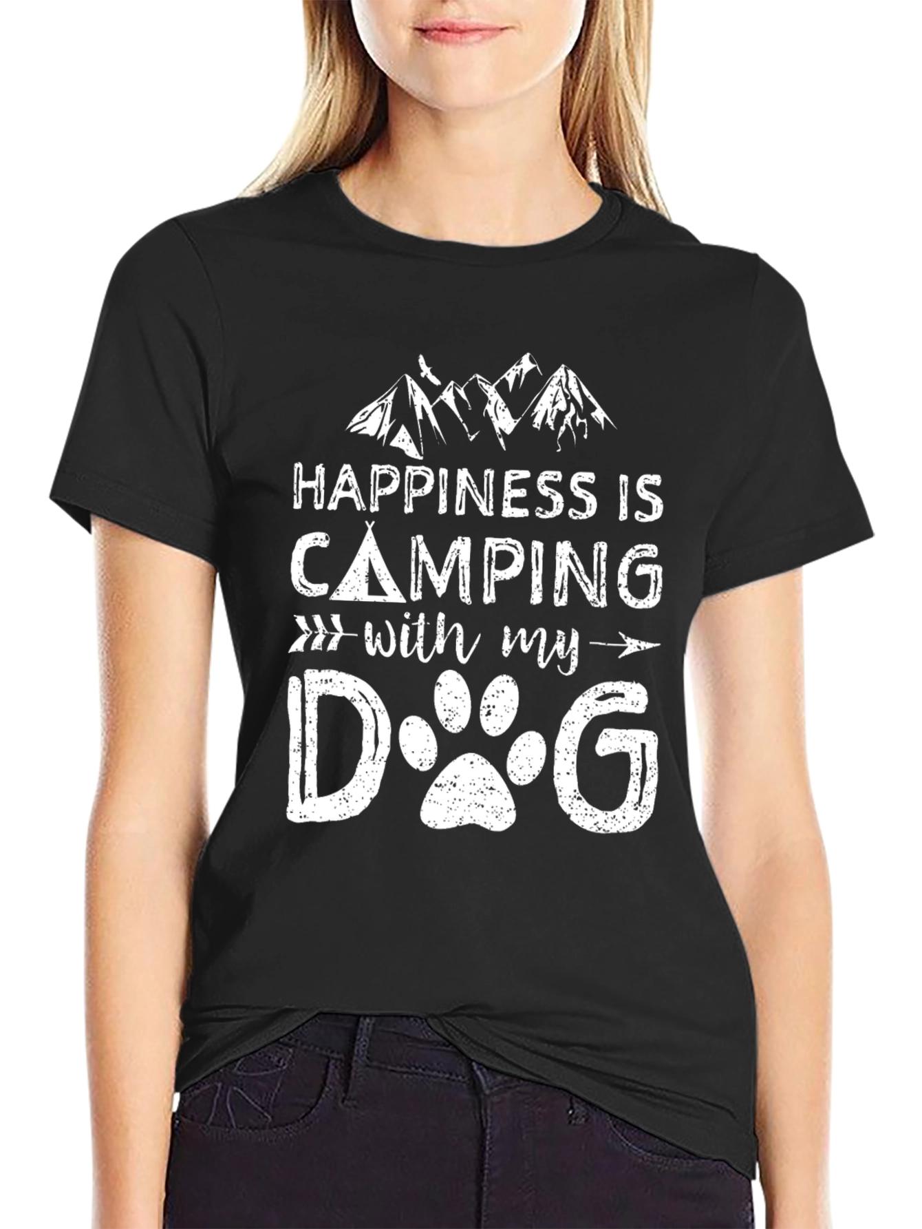 Happiness is Camping with my Dog T-Shirt