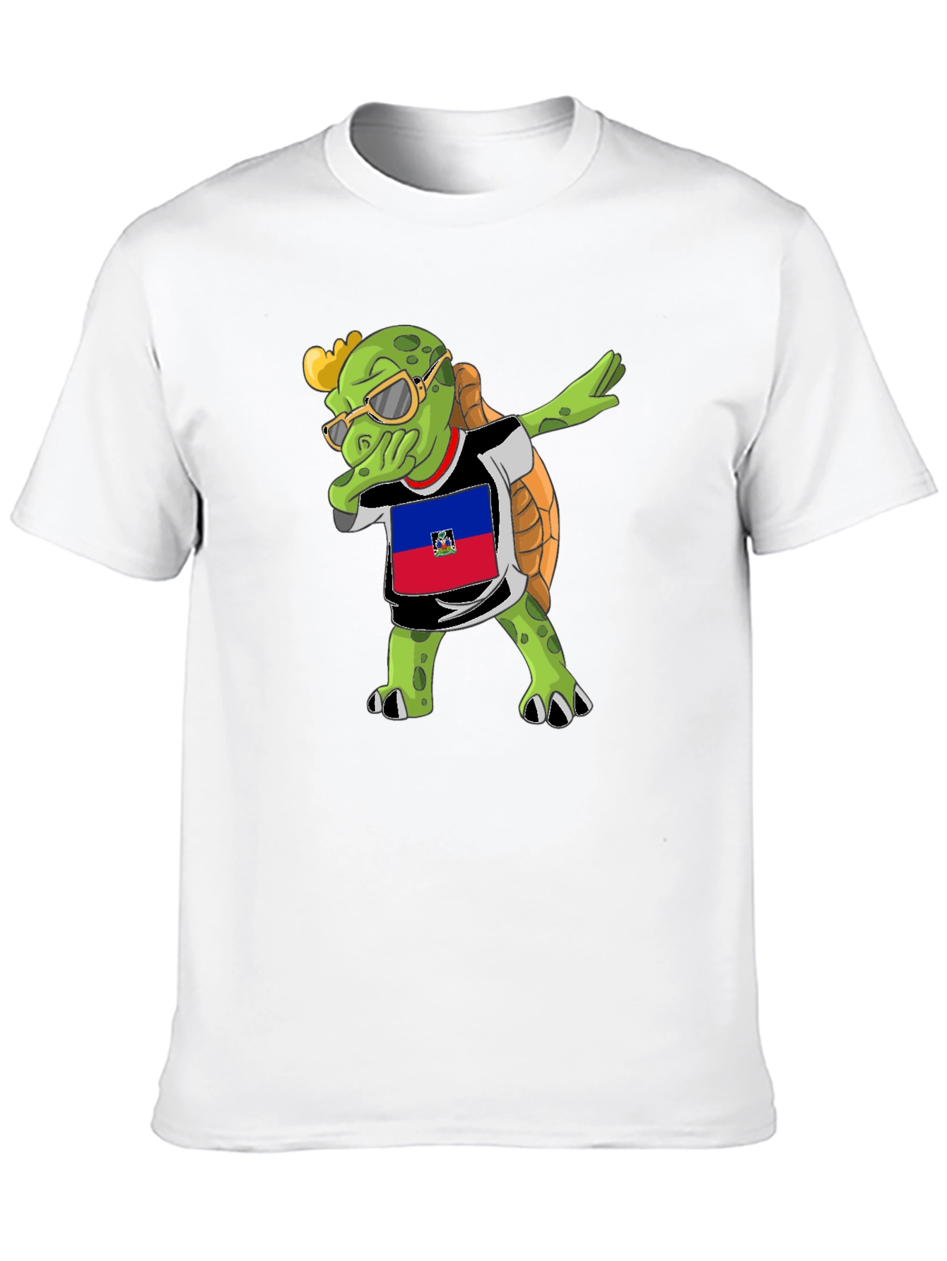 Turtle Dabbing Haiti Flag T-Shirt