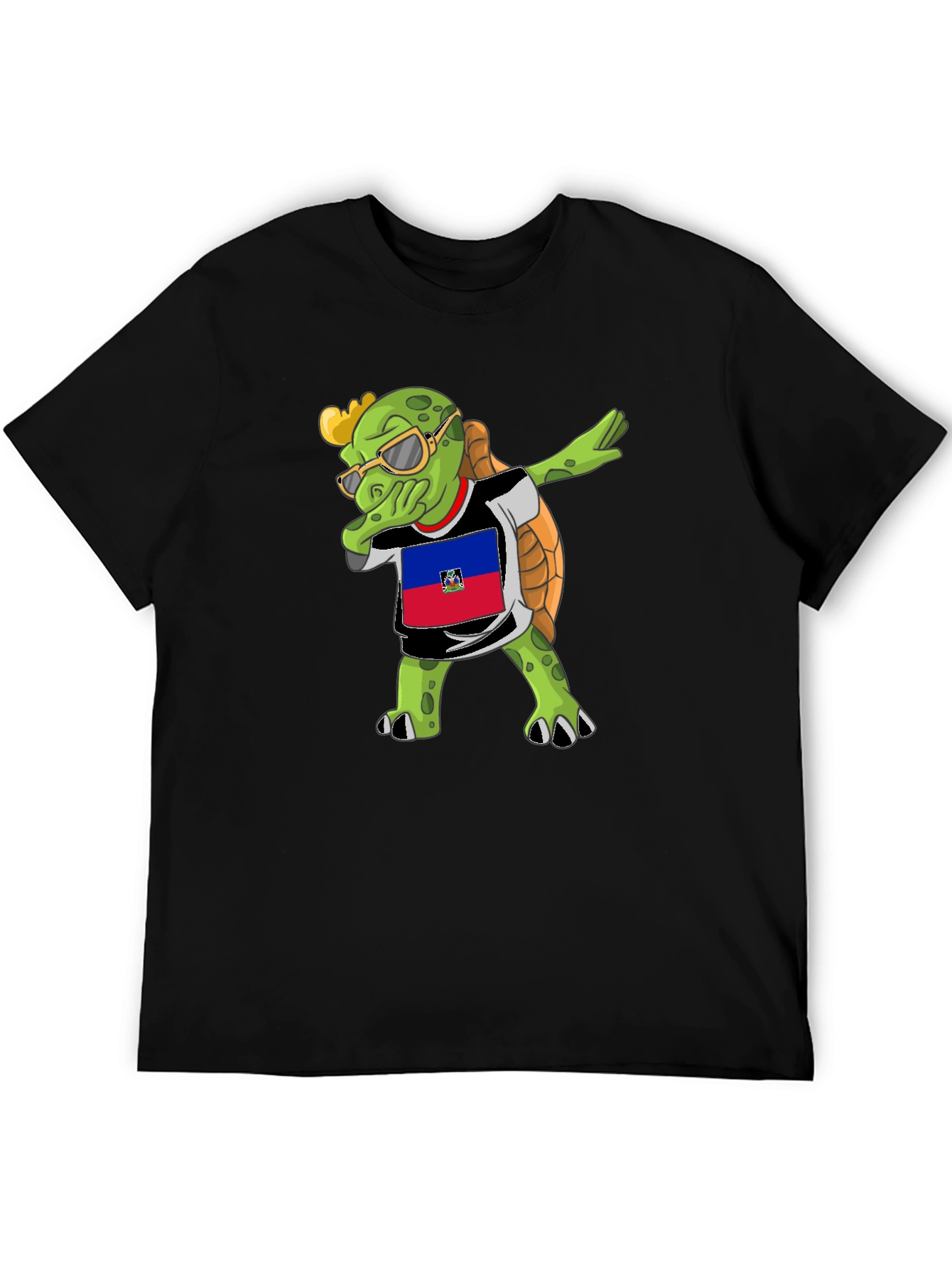Turtle Dabbing Haiti Flag T-Shirt