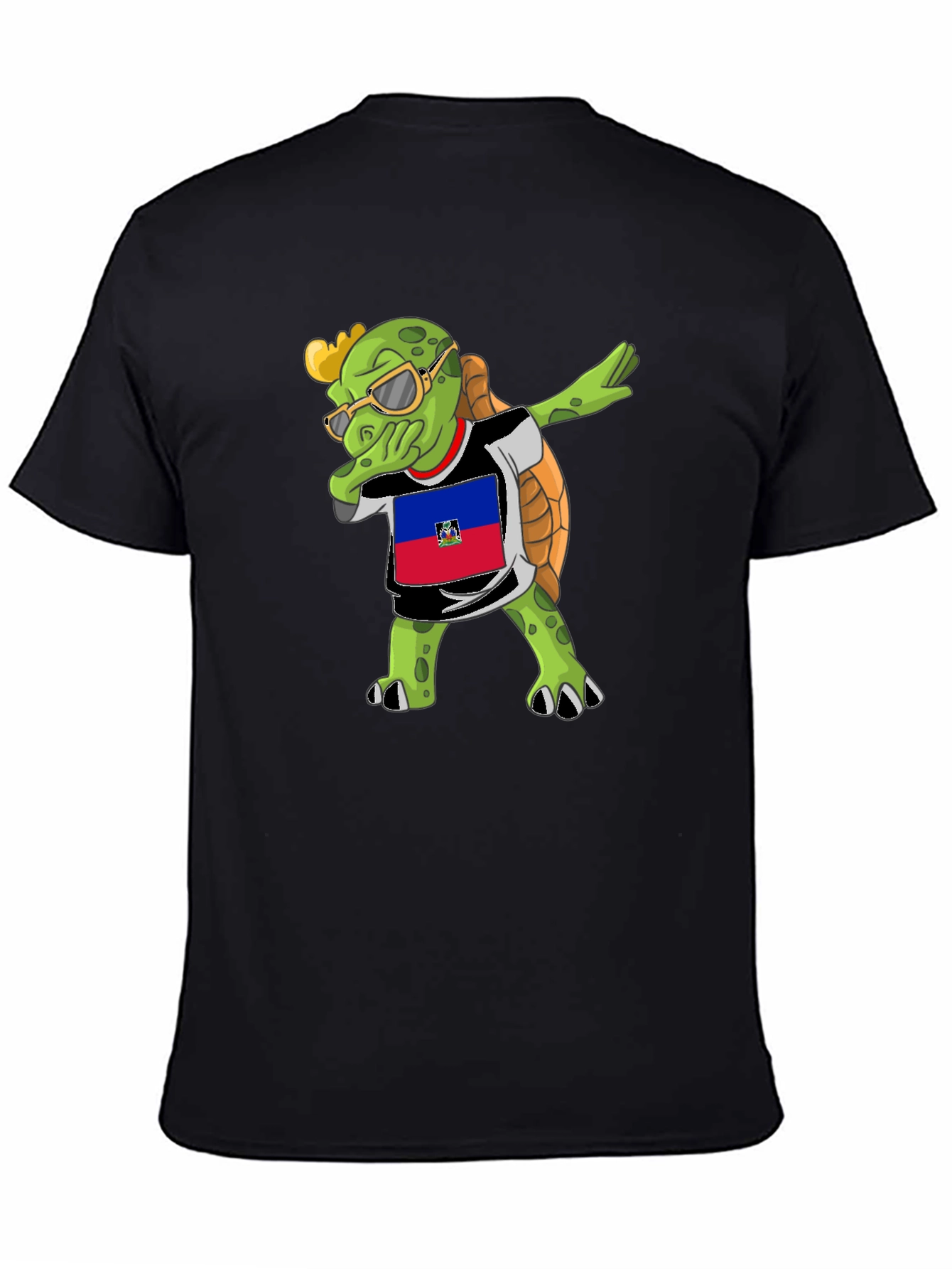 Turtle Dabbing Haiti Flag T-Shirt
