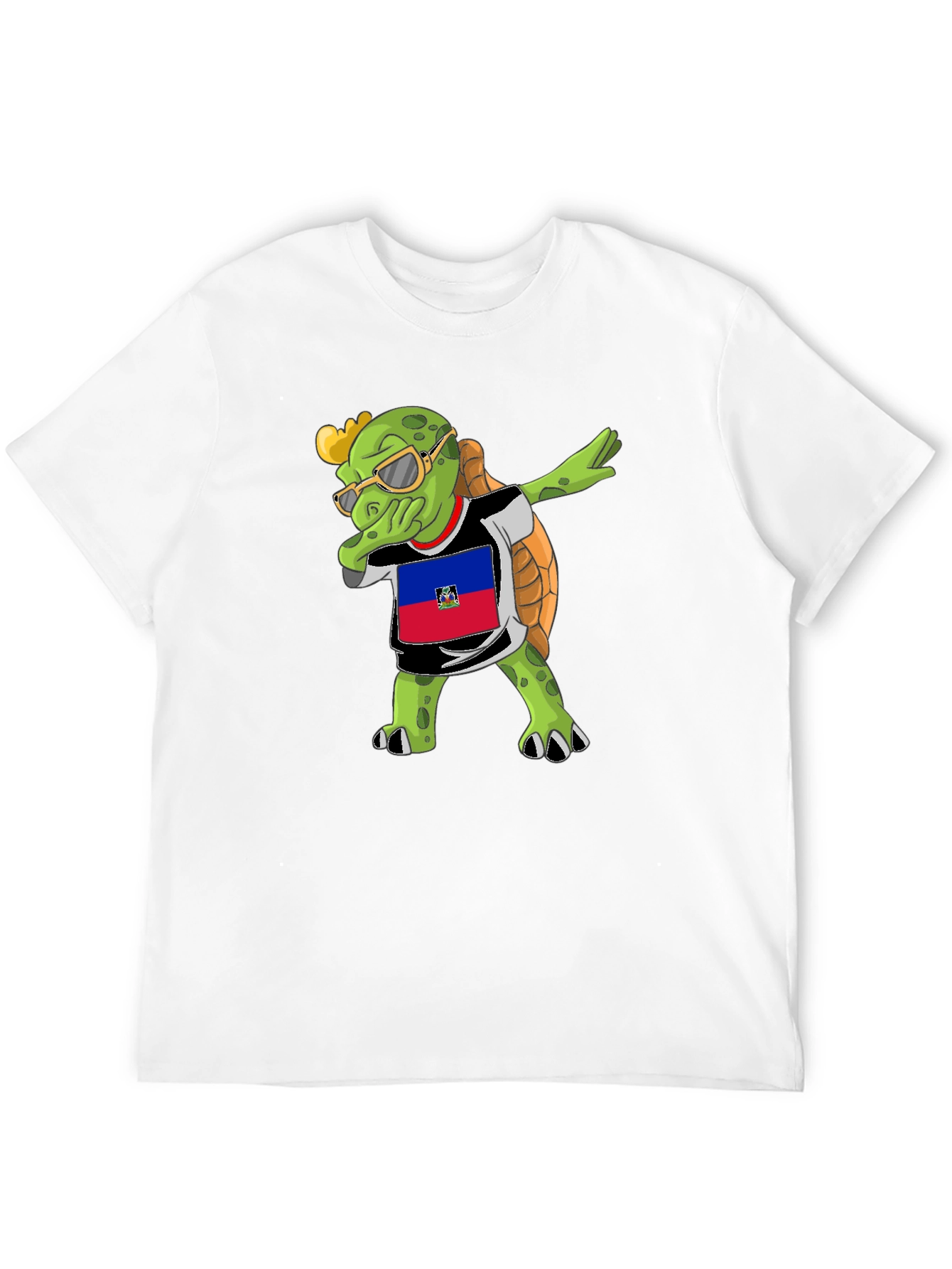 Turtle Dabbing Haiti Flag T-Shirt