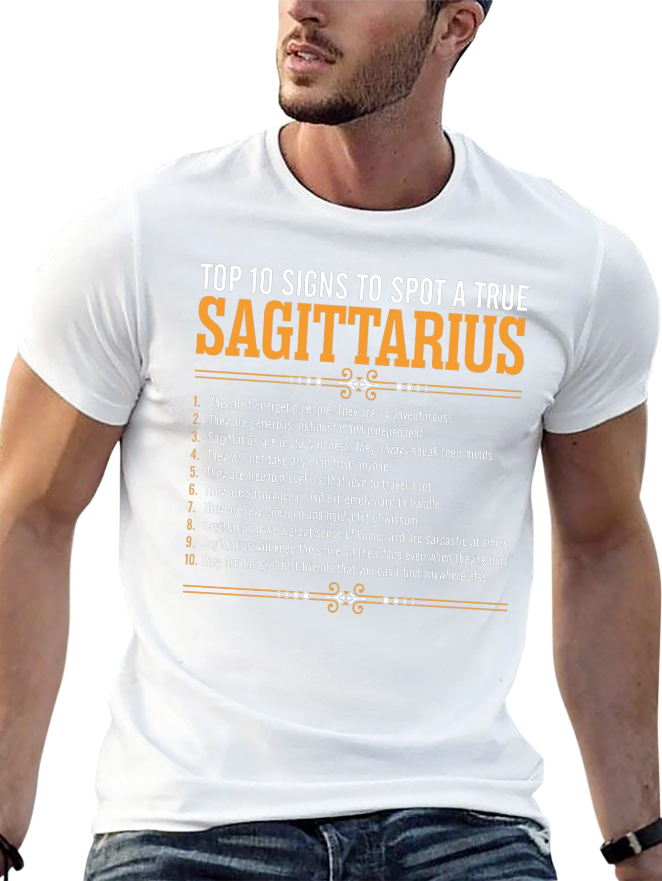 True Sagittarius Black Graphic T-Shirt