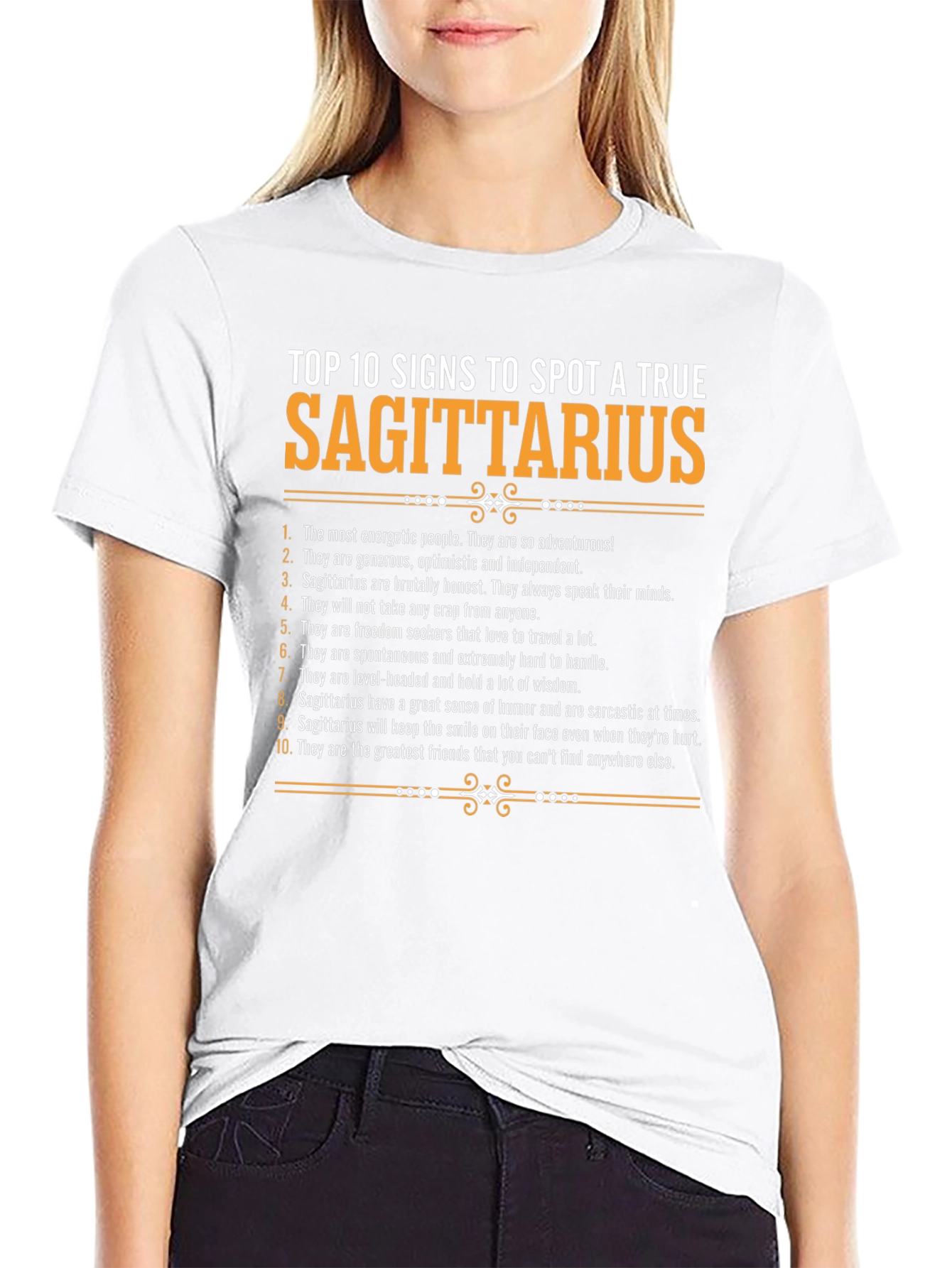 True Sagittarius Black Graphic T-Shirt