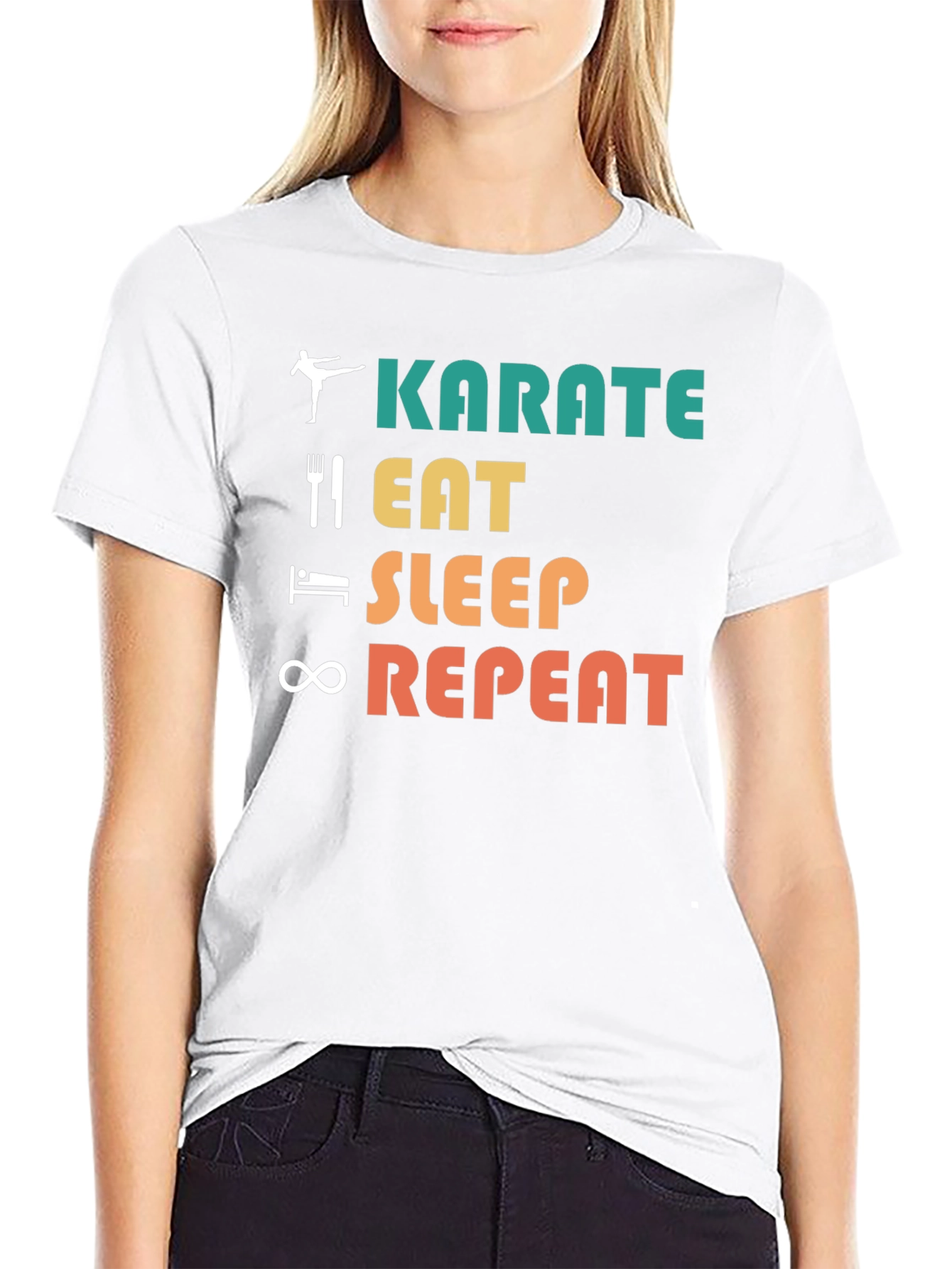 Karate Eat Sleep Repeat T-Shirt Martial Arts Tee