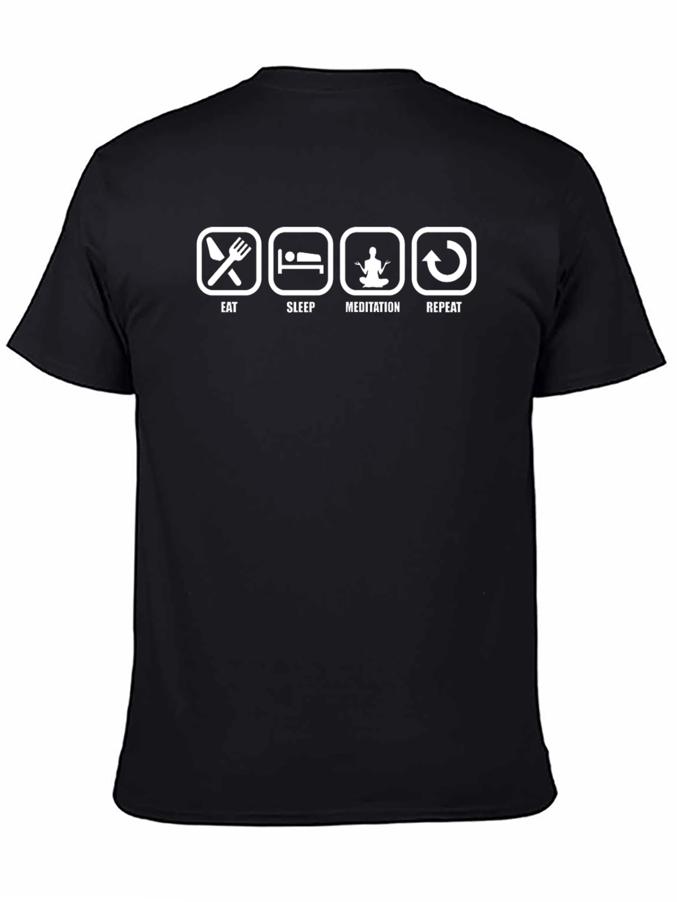 Eat Sleep Meditation Repeat Graphic T-Shirt