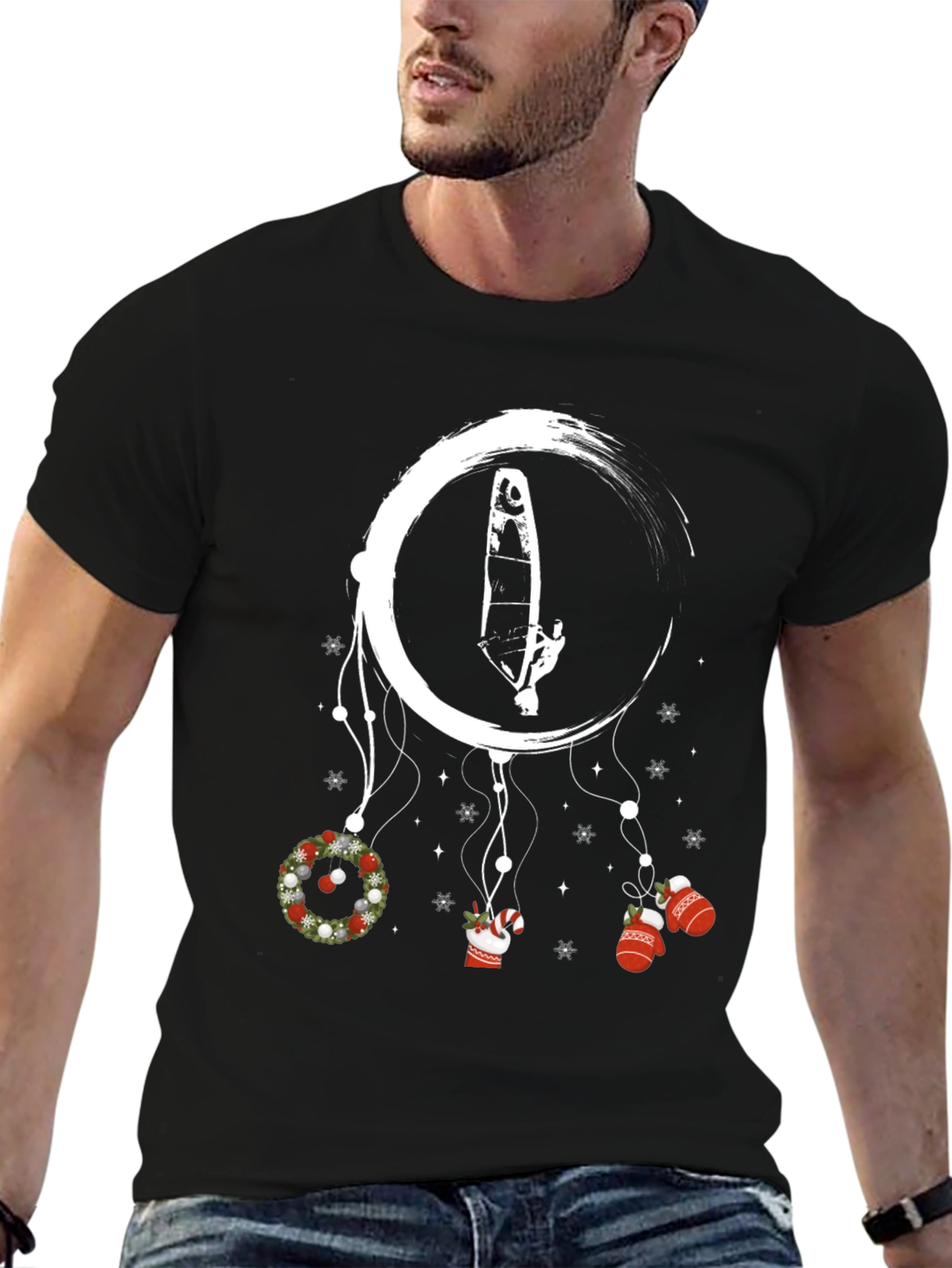 Festive Windsurfer Christmas T-Shirt