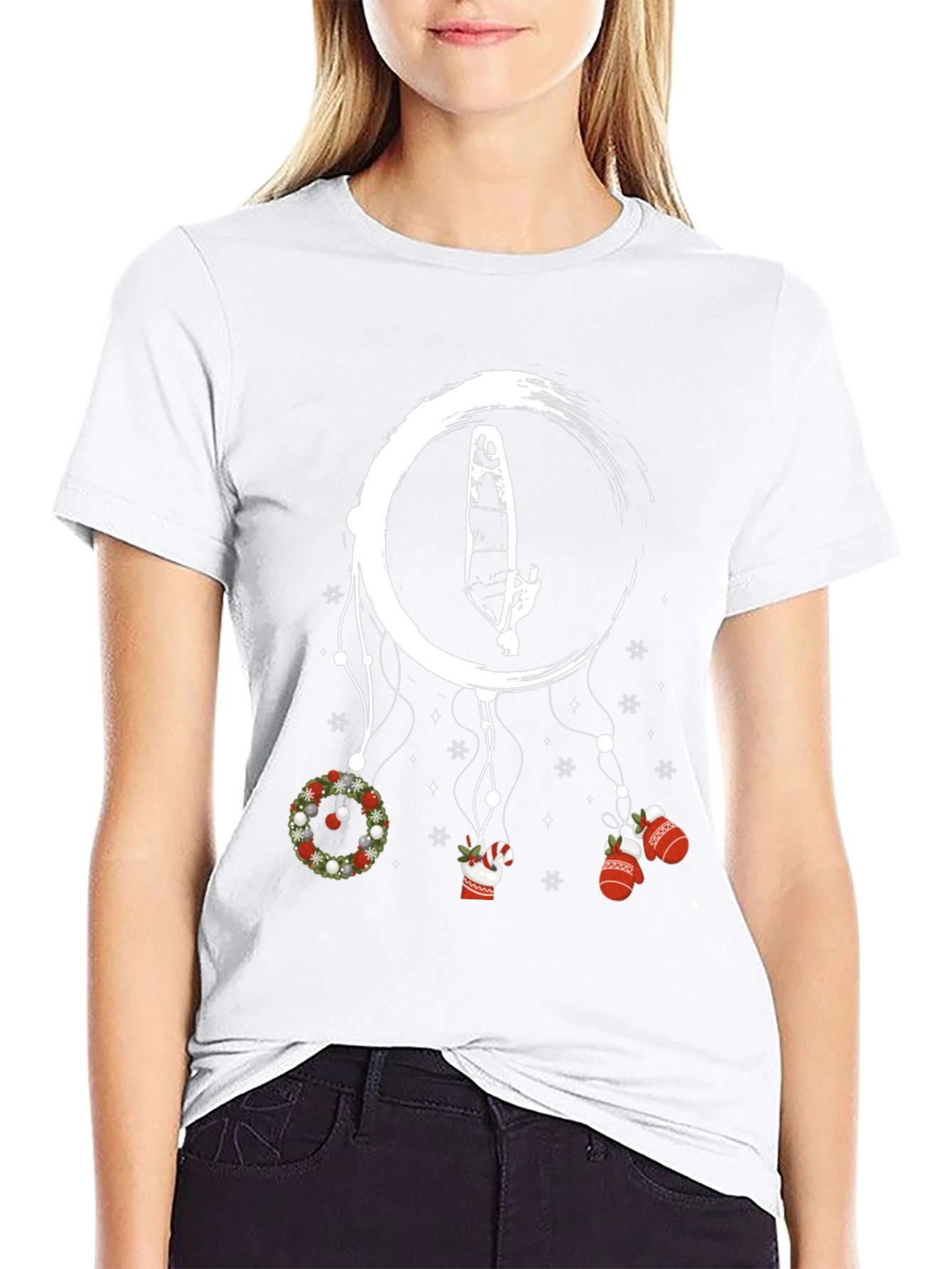 Festive Windsurfer Christmas T-Shirt