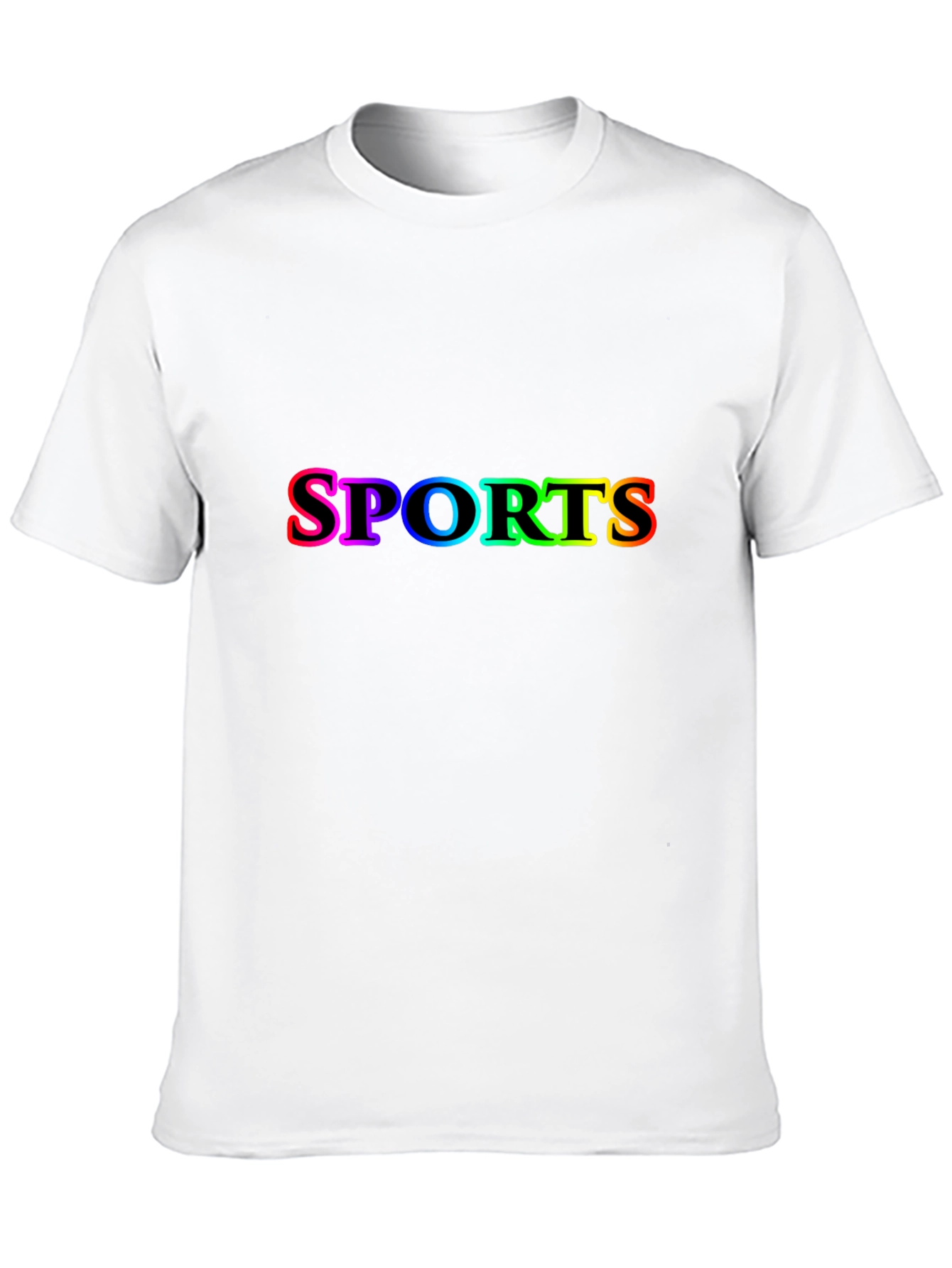 Mens Black SPORTS Rainbow Graphic T-Shirt