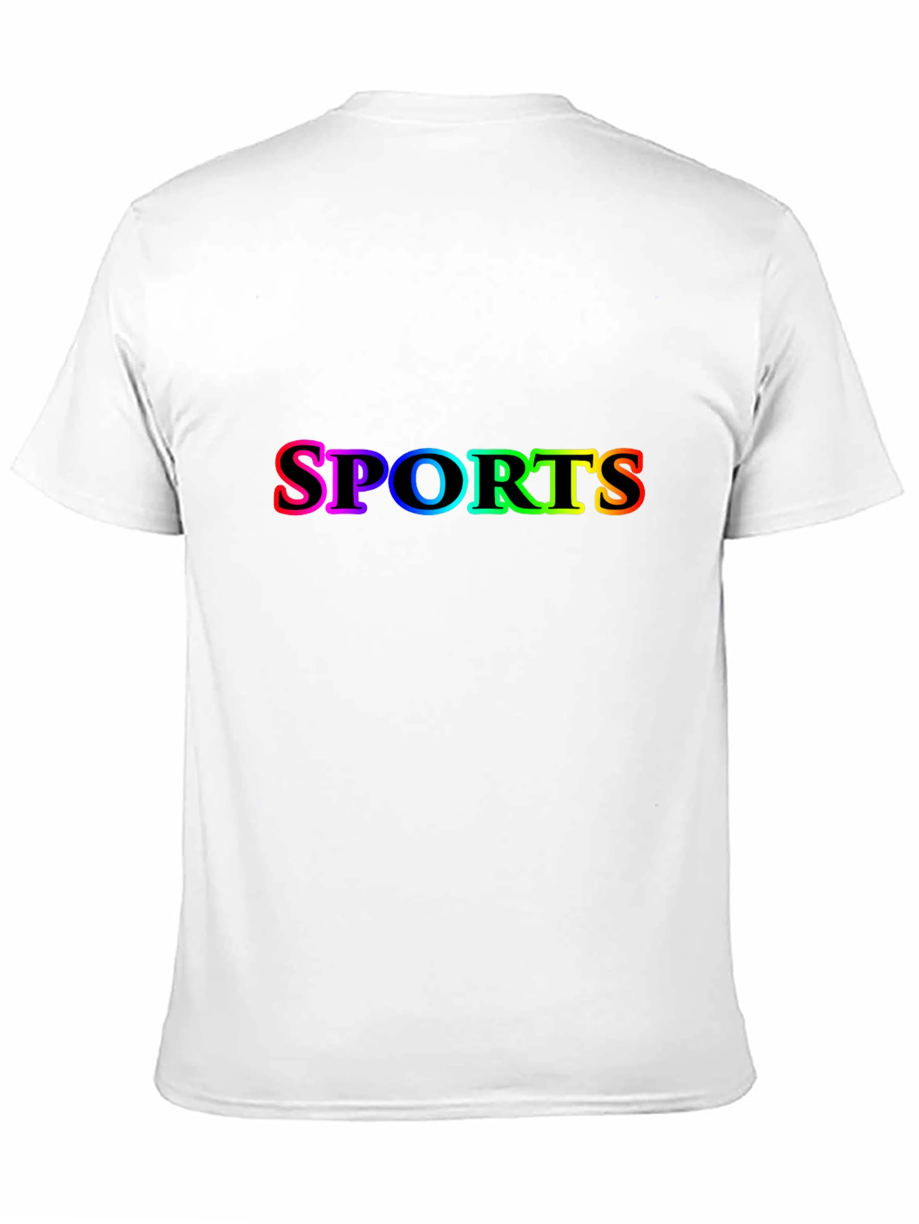 Mens Black SPORTS Rainbow Graphic T-Shirt