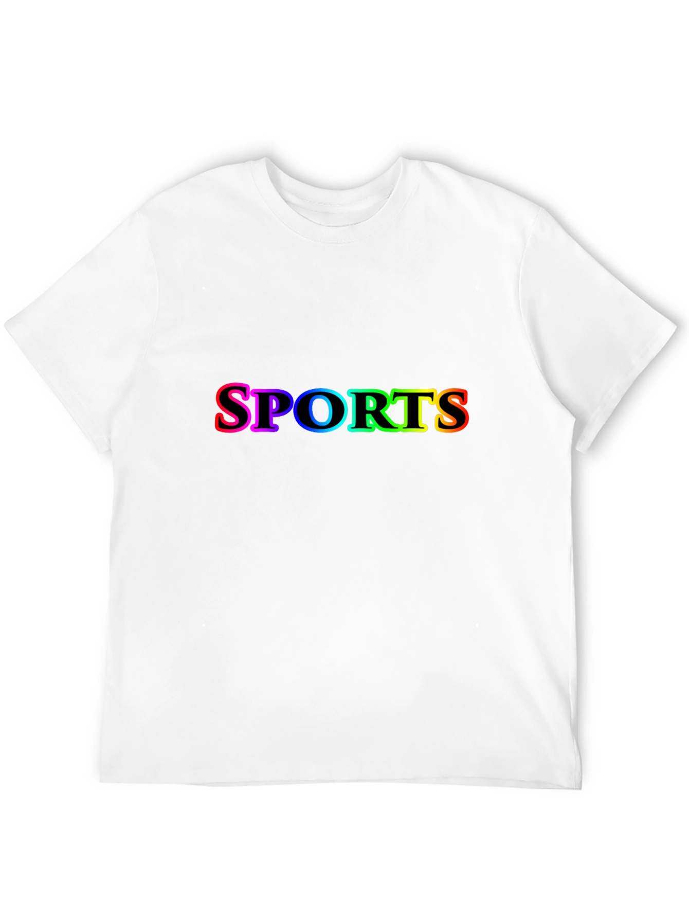 Mens Black SPORTS Rainbow Graphic T-Shirt