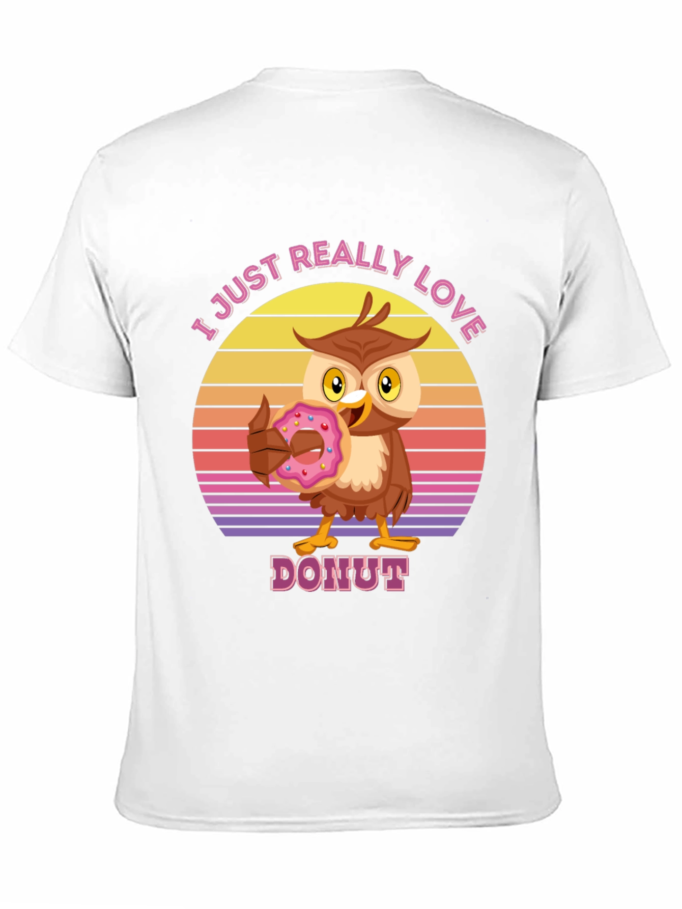 I Love Donuts T-Shirt with Owl Design