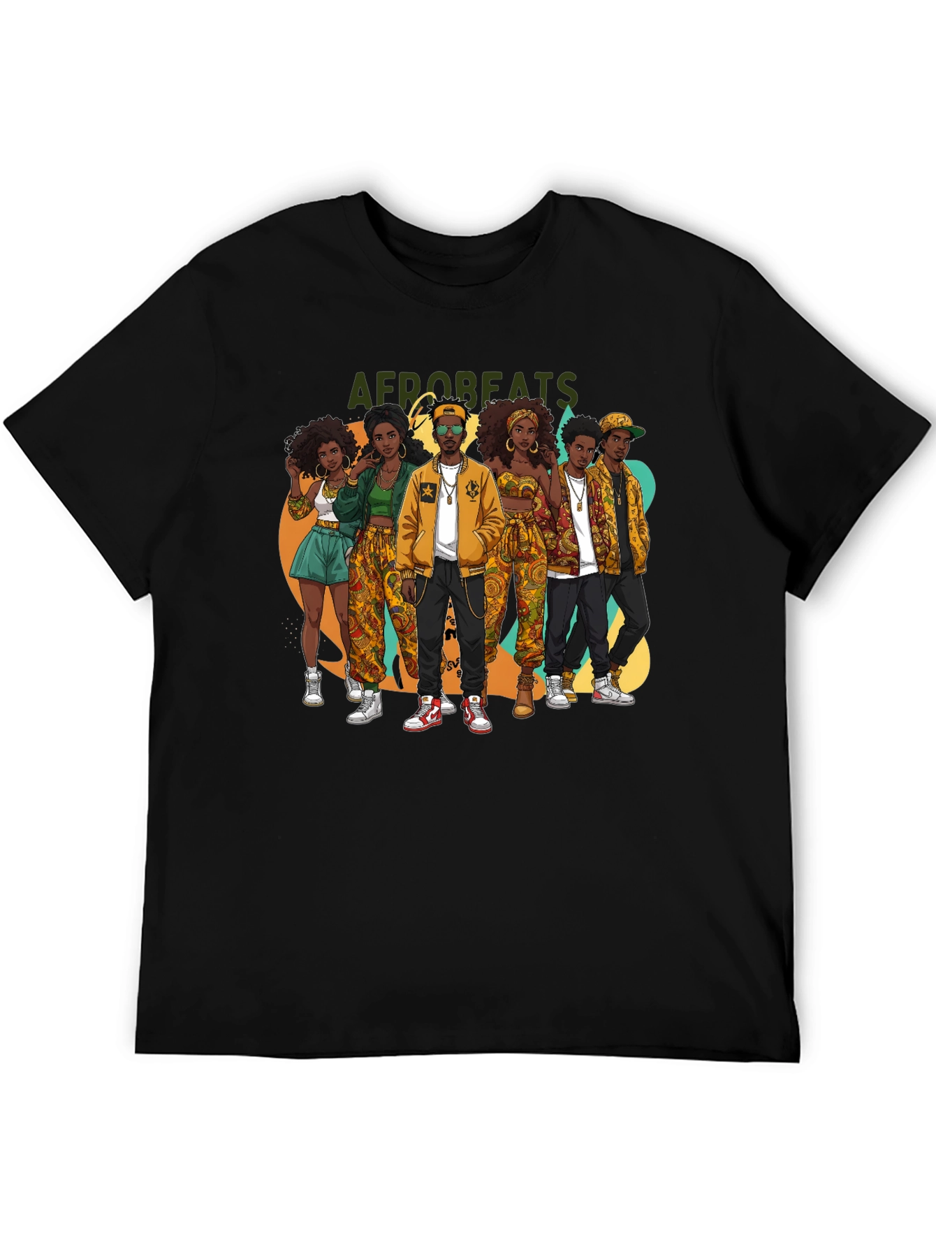 Afrobeats Crew Graphic Tee - Black Cotton T-Shirt