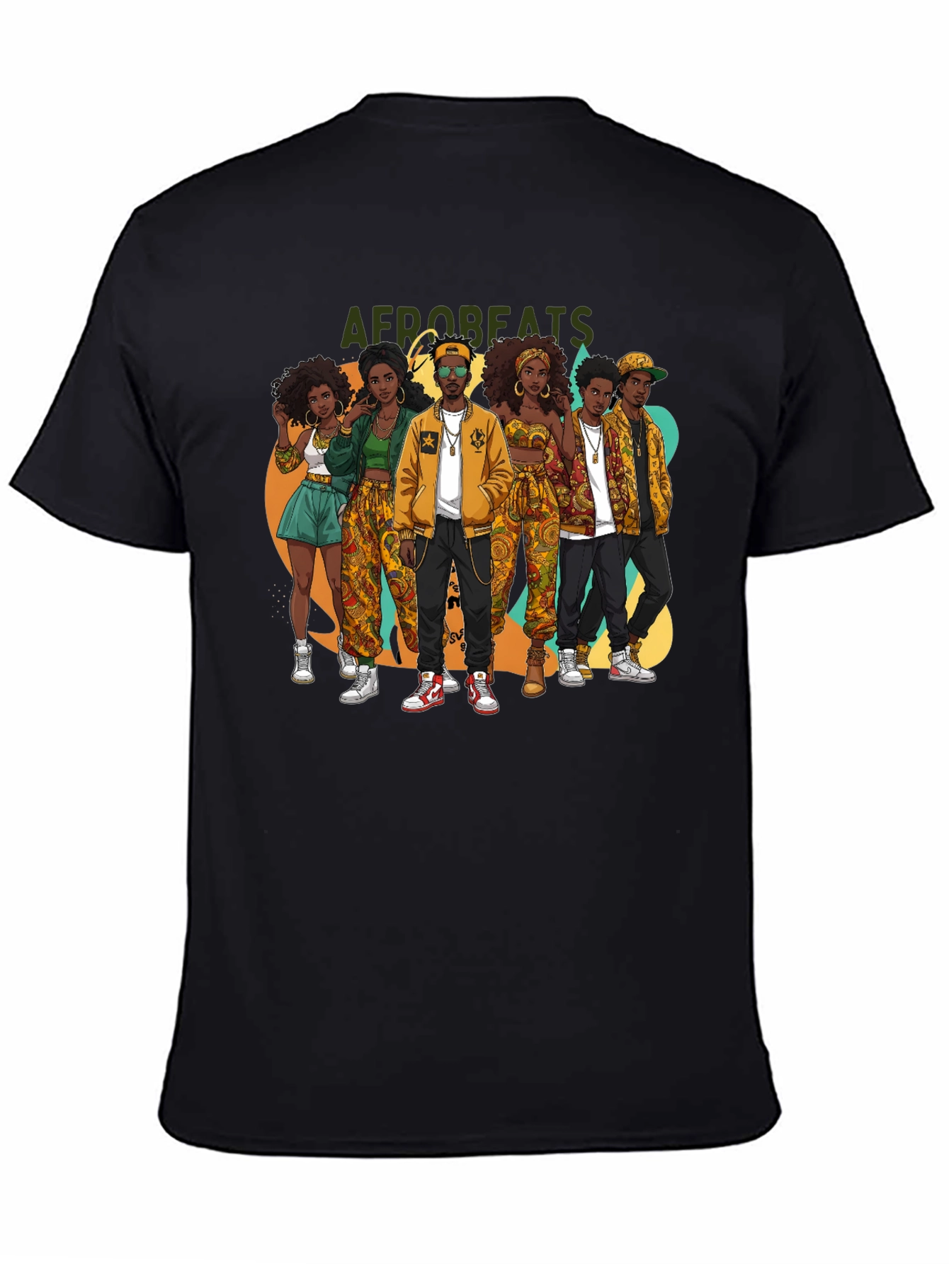Afrobeats Crew Graphic Tee - Black Cotton T-Shirt