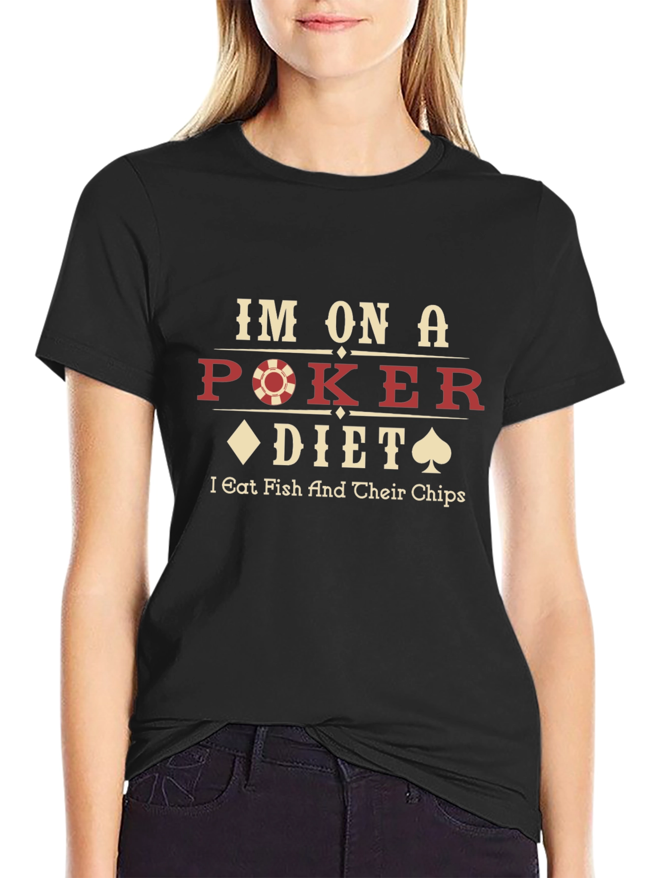 Poker Diet T-Shirt - Eat Fish and Chips