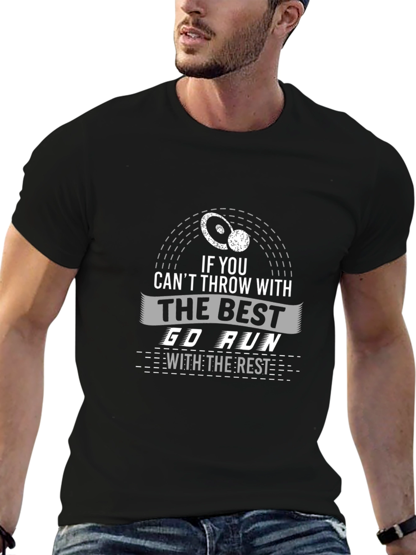 Funny Disc Golf & Running Black T-Shirt