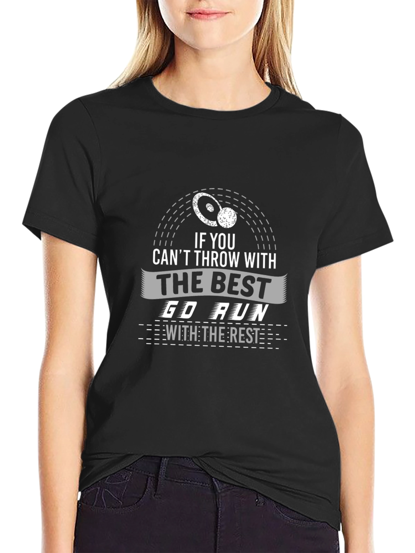 Funny Disc Golf & Running Black T-Shirt