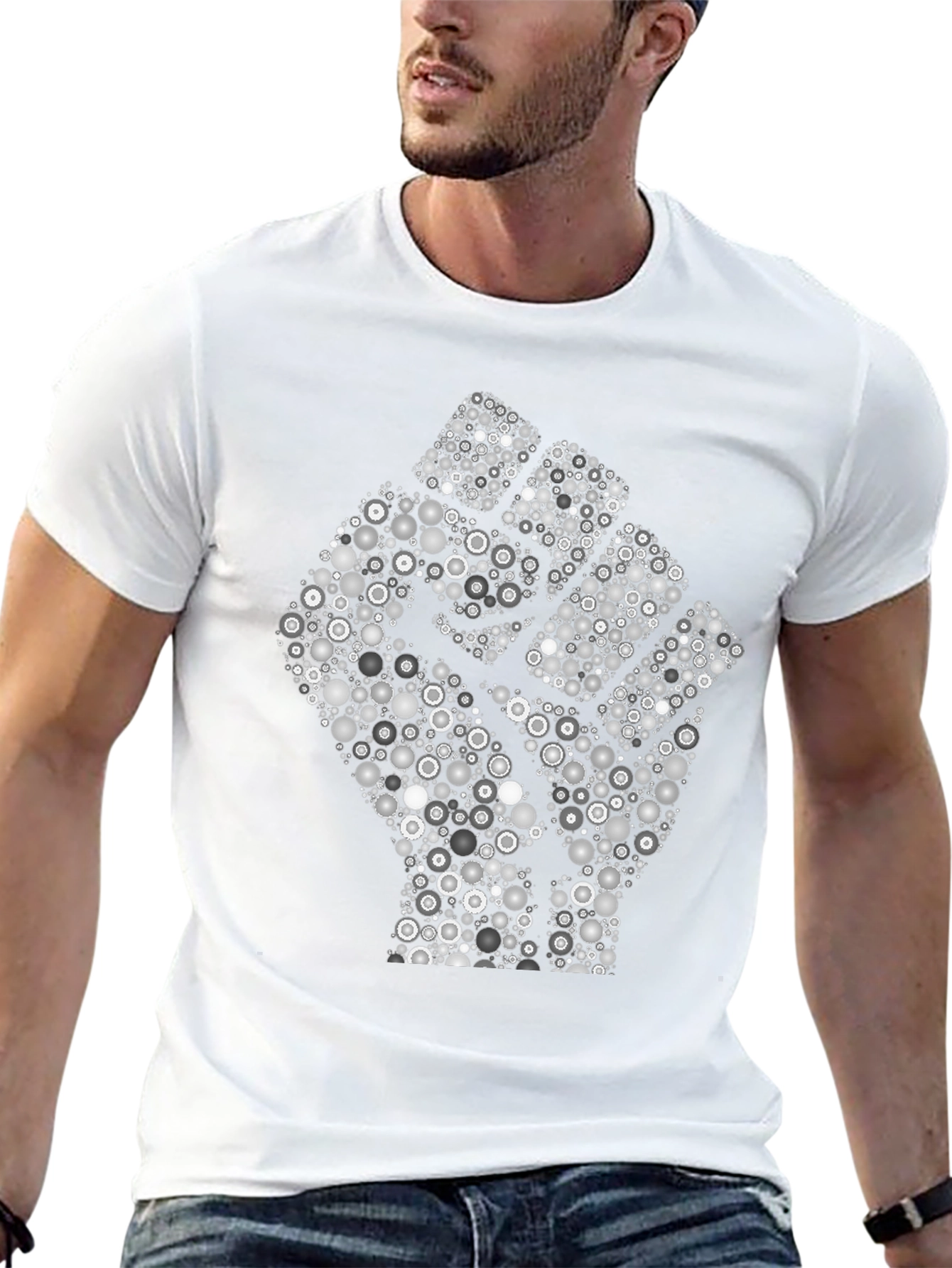 Empowered Fist Graphic Tee - Black Cotton