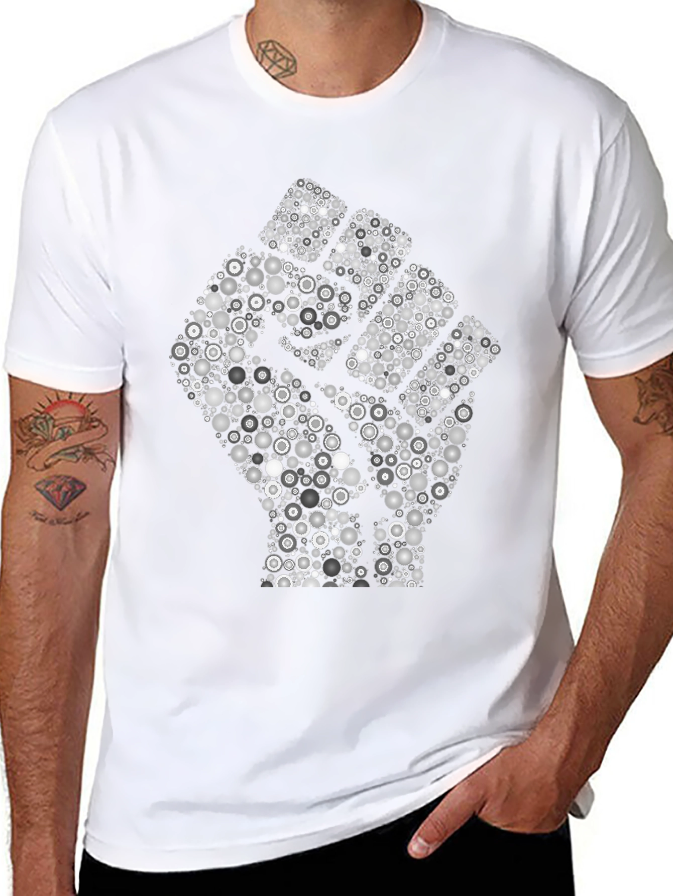 Empowered Fist Graphic Tee - Black Cotton