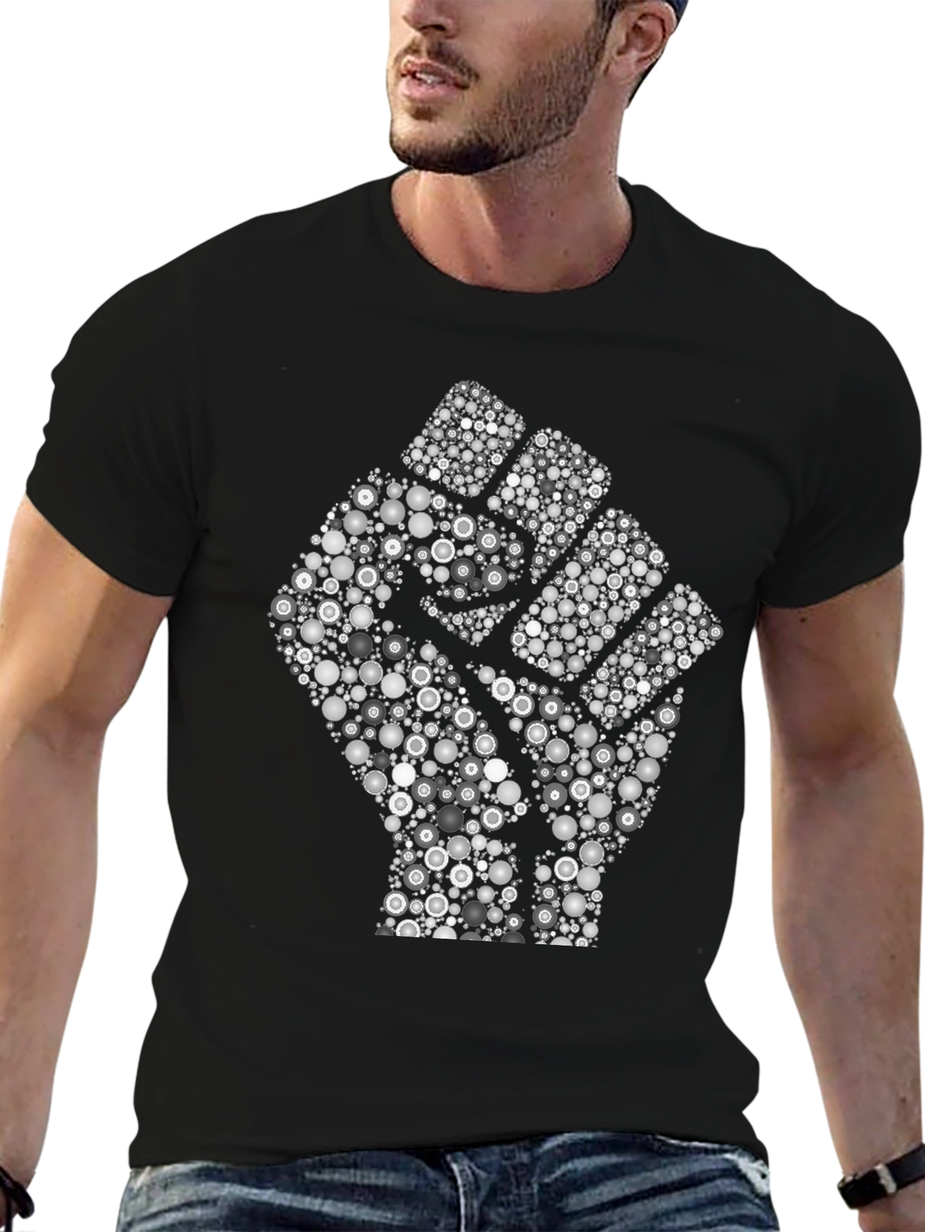 Empowered Fist Graphic Tee - Black Cotton