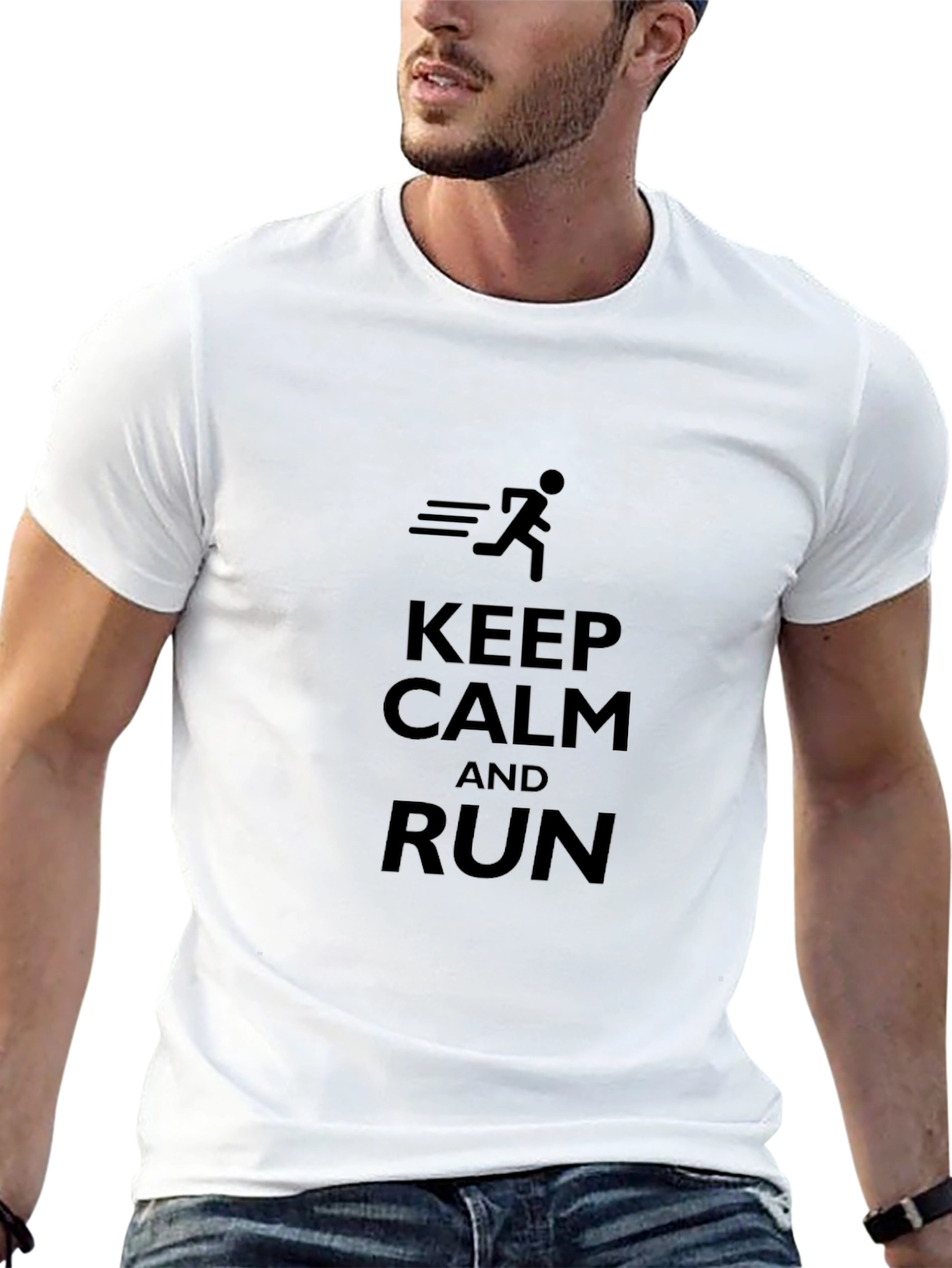 Keep Calm and Run Black T-Shirt