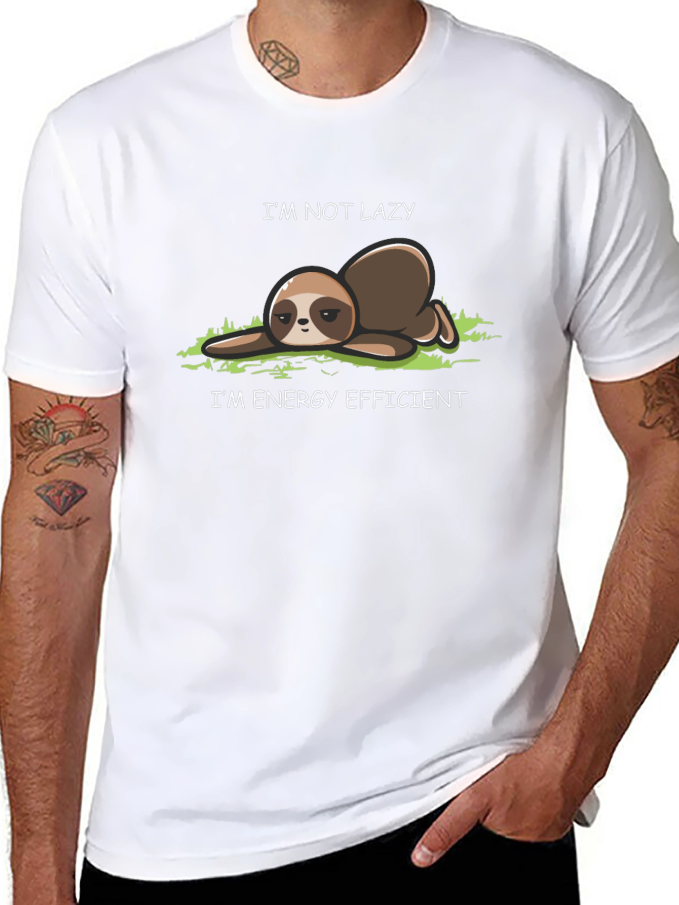 Lazy Sloth T-Shirt - Energy Efficient Funny Tee