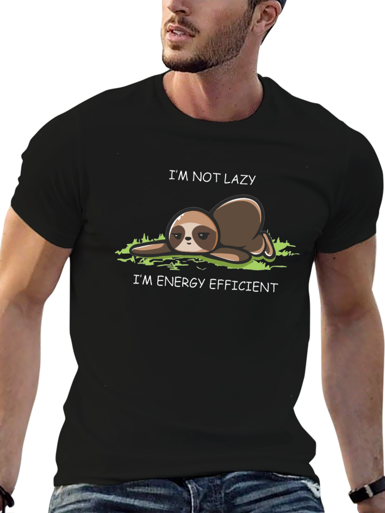 Lazy Sloth T-Shirt - Energy Efficient Funny Tee