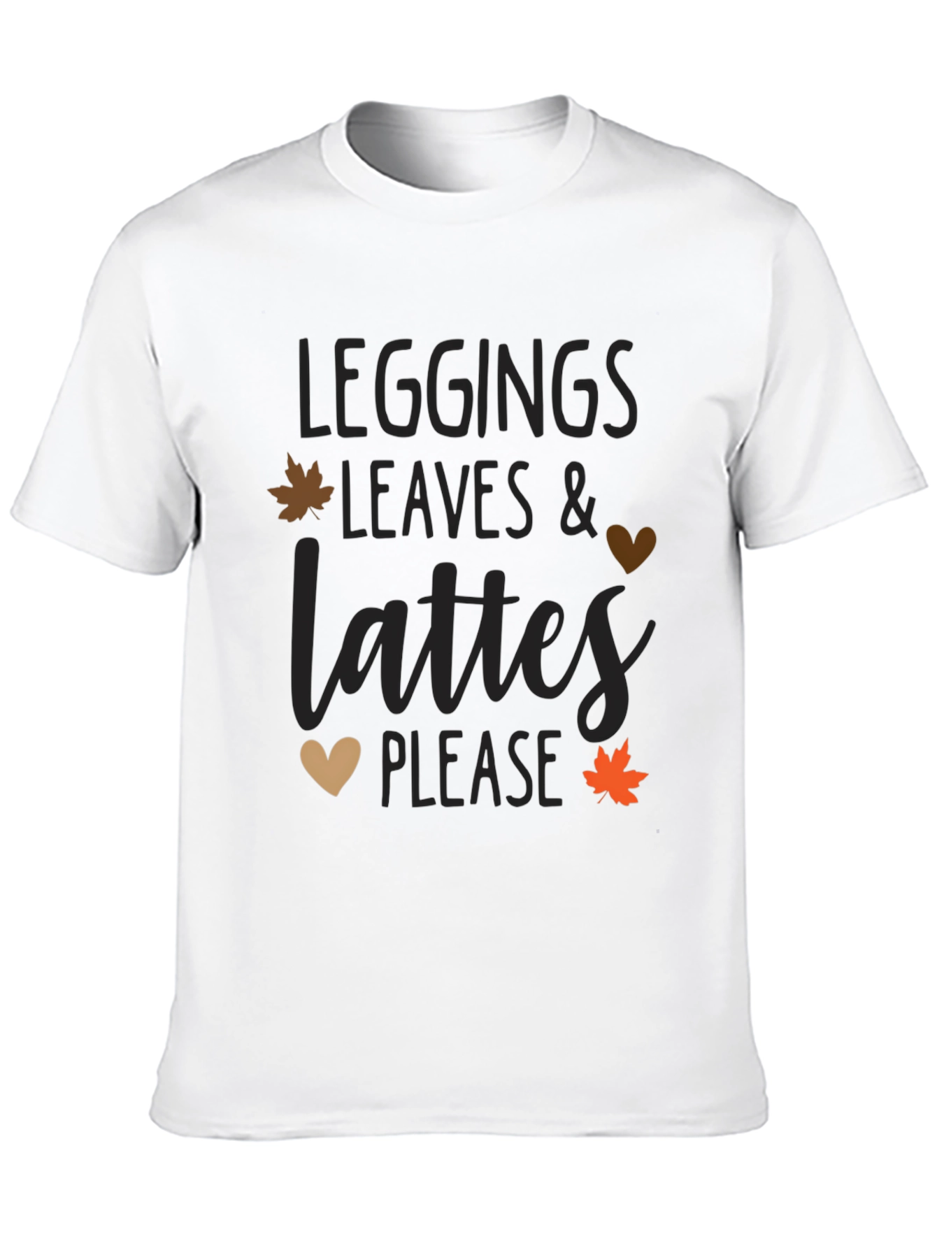 Leggings Leaves Lattes T-Shirt - Fall Season Apparel