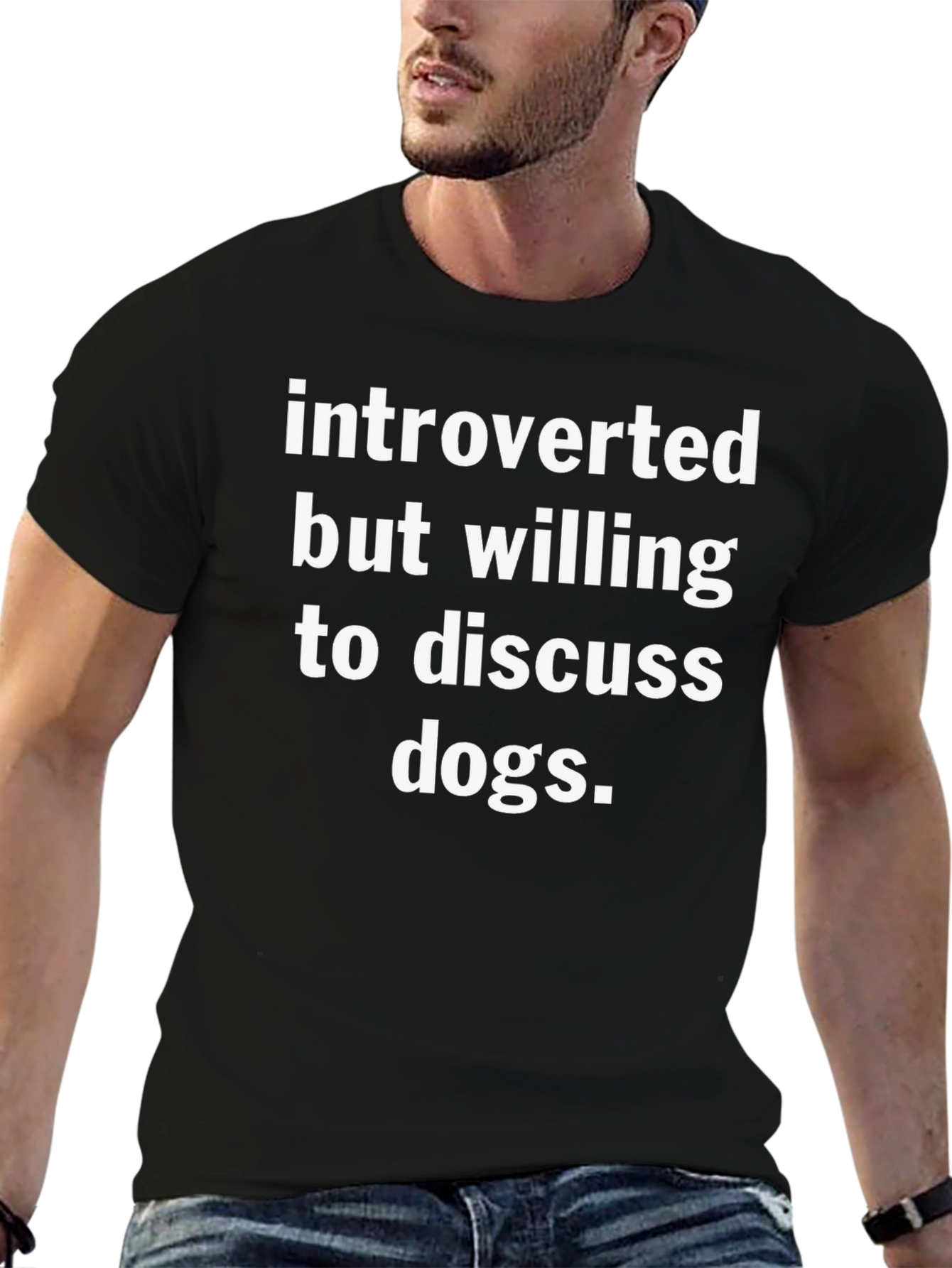 Introverted Dog Lover Black T-Shirt