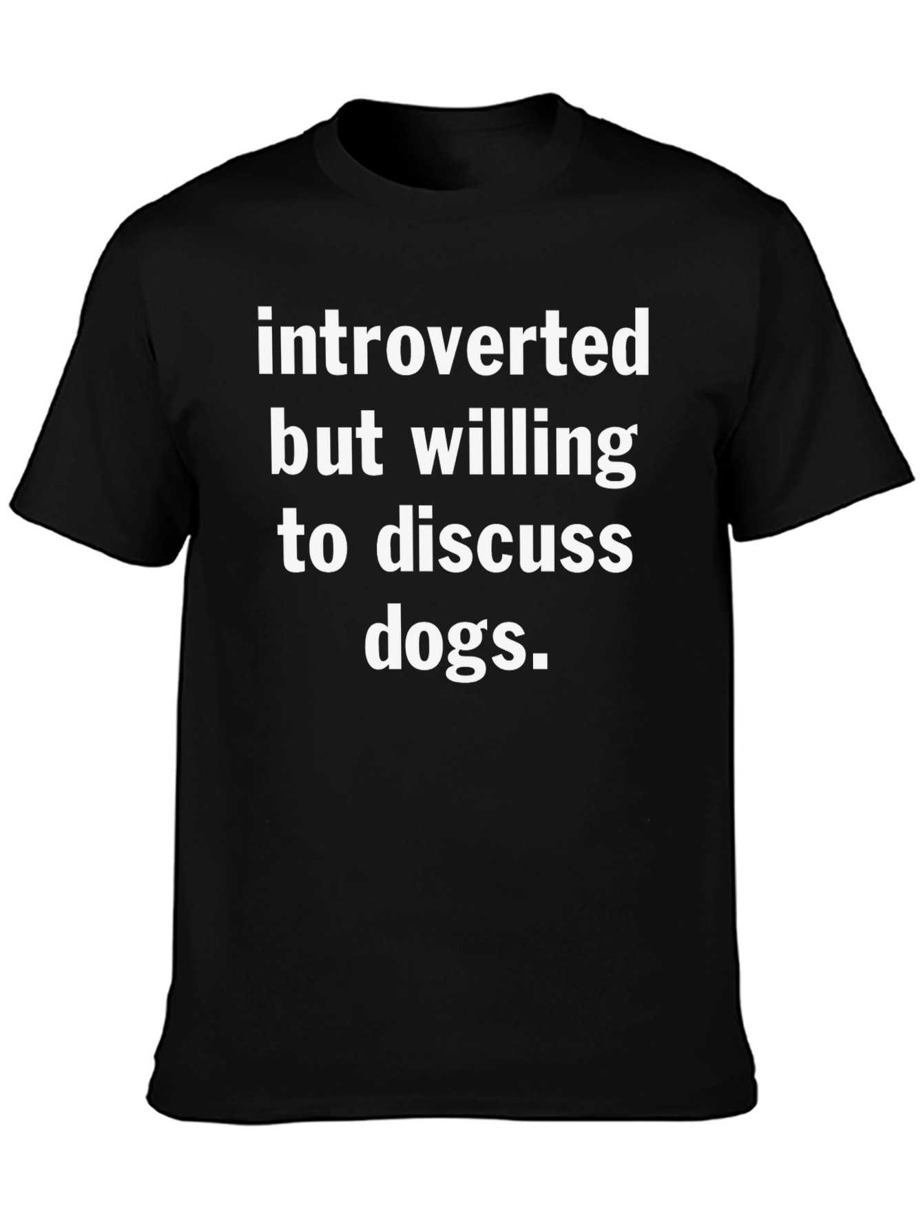 Introverted Dog Lover Black T-Shirt
