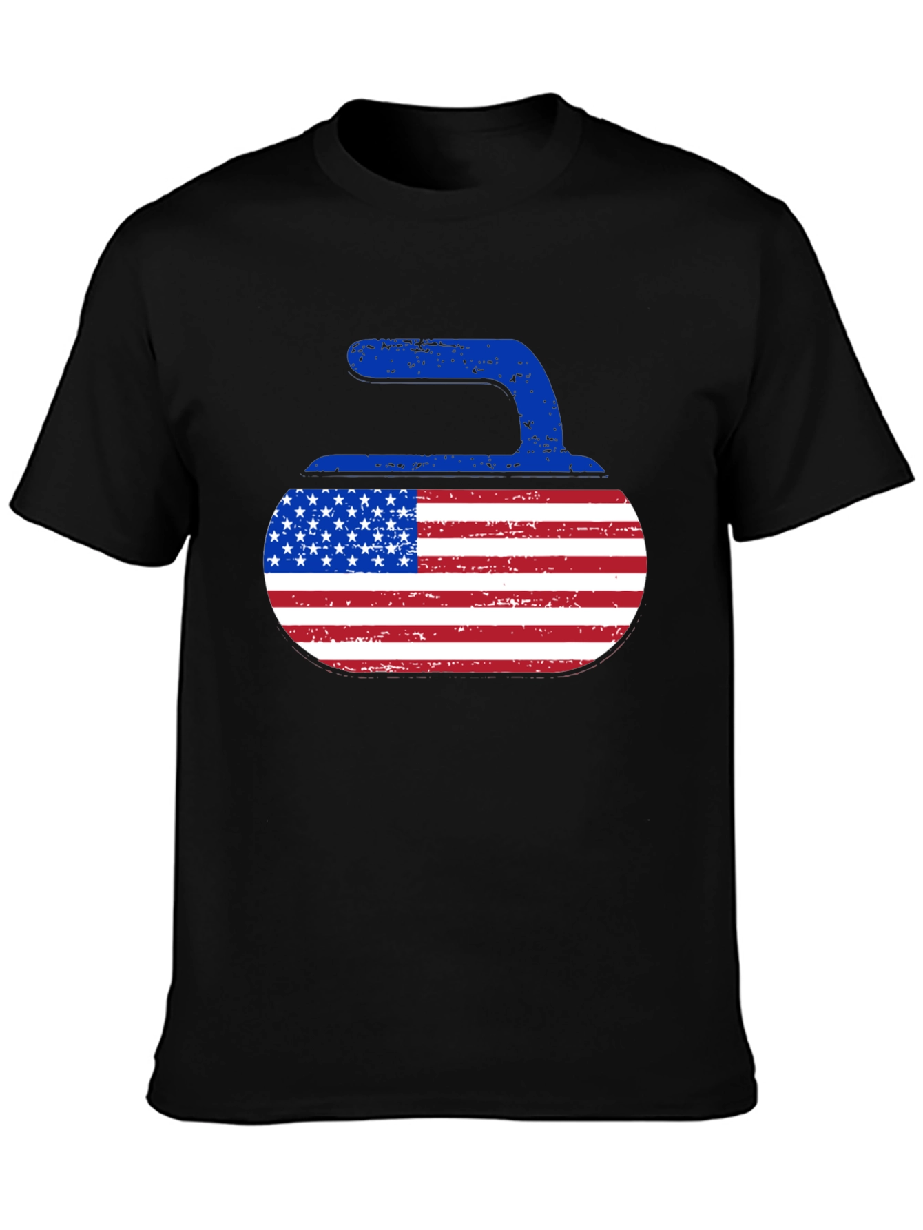USA Curling Stone T-Shirt - Patriotic Sportswear