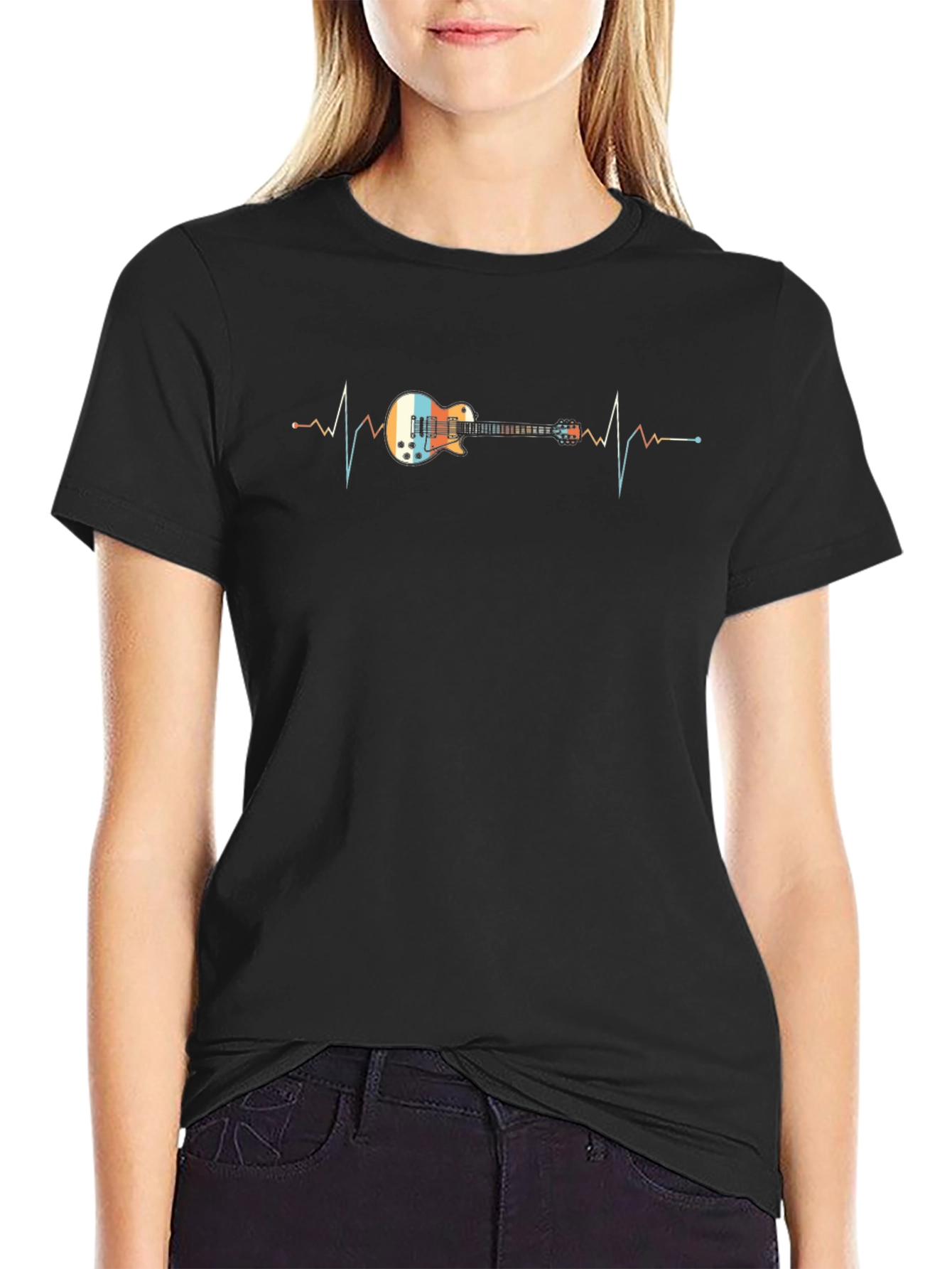 Guitar Heartbeat Graphic Tee - Music Lover T-Shirt