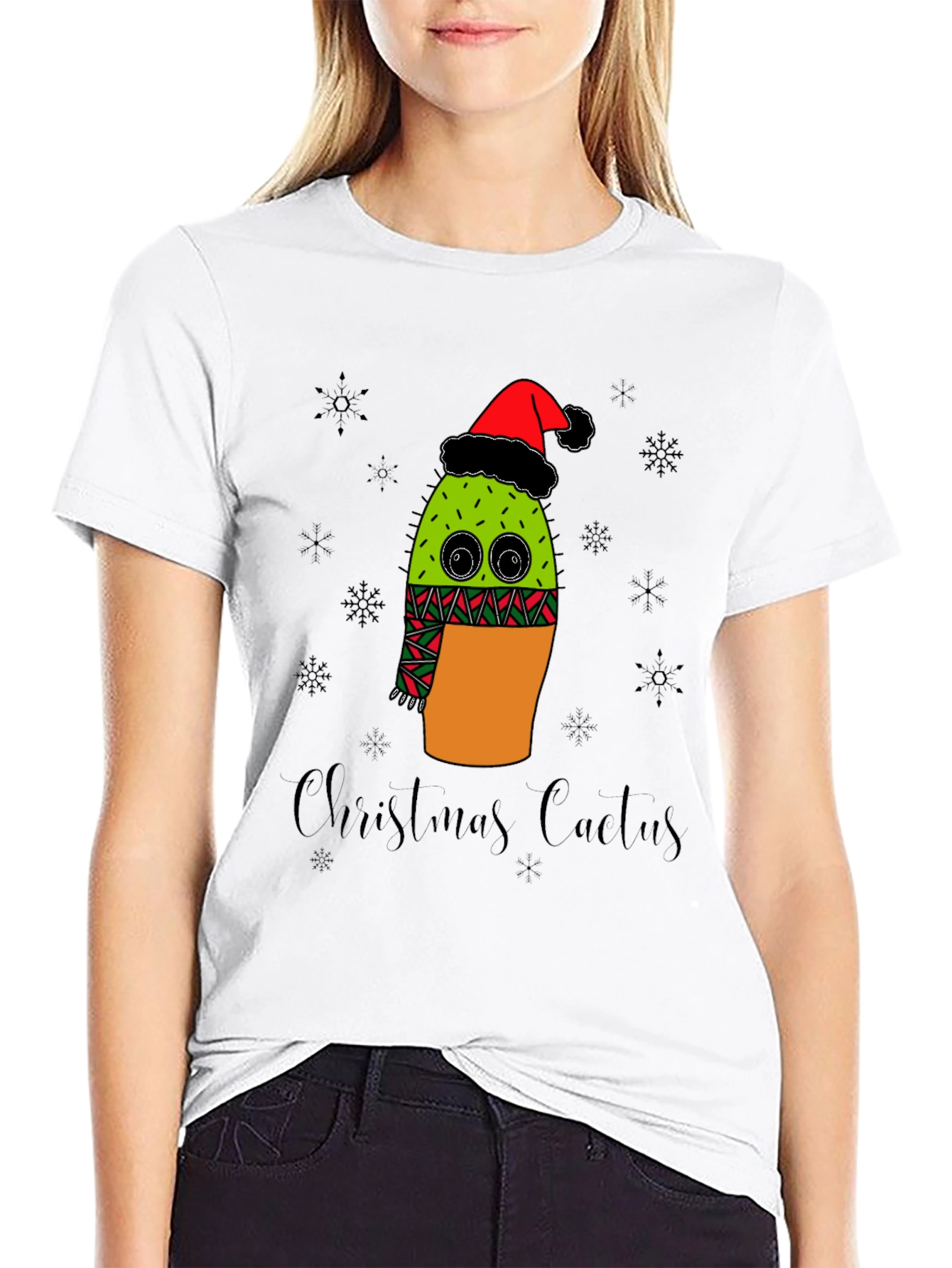 Christmas Cactus T-Shirt - Holiday Graphic Tee