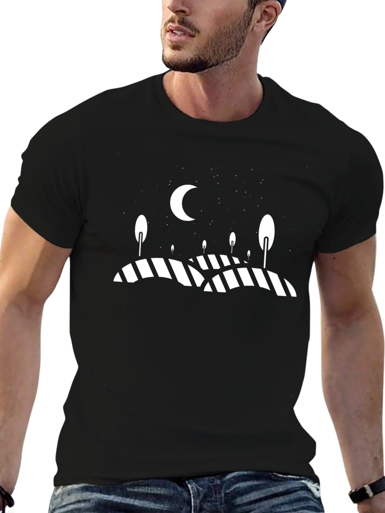 Abstract Landscape Black T-Shirt