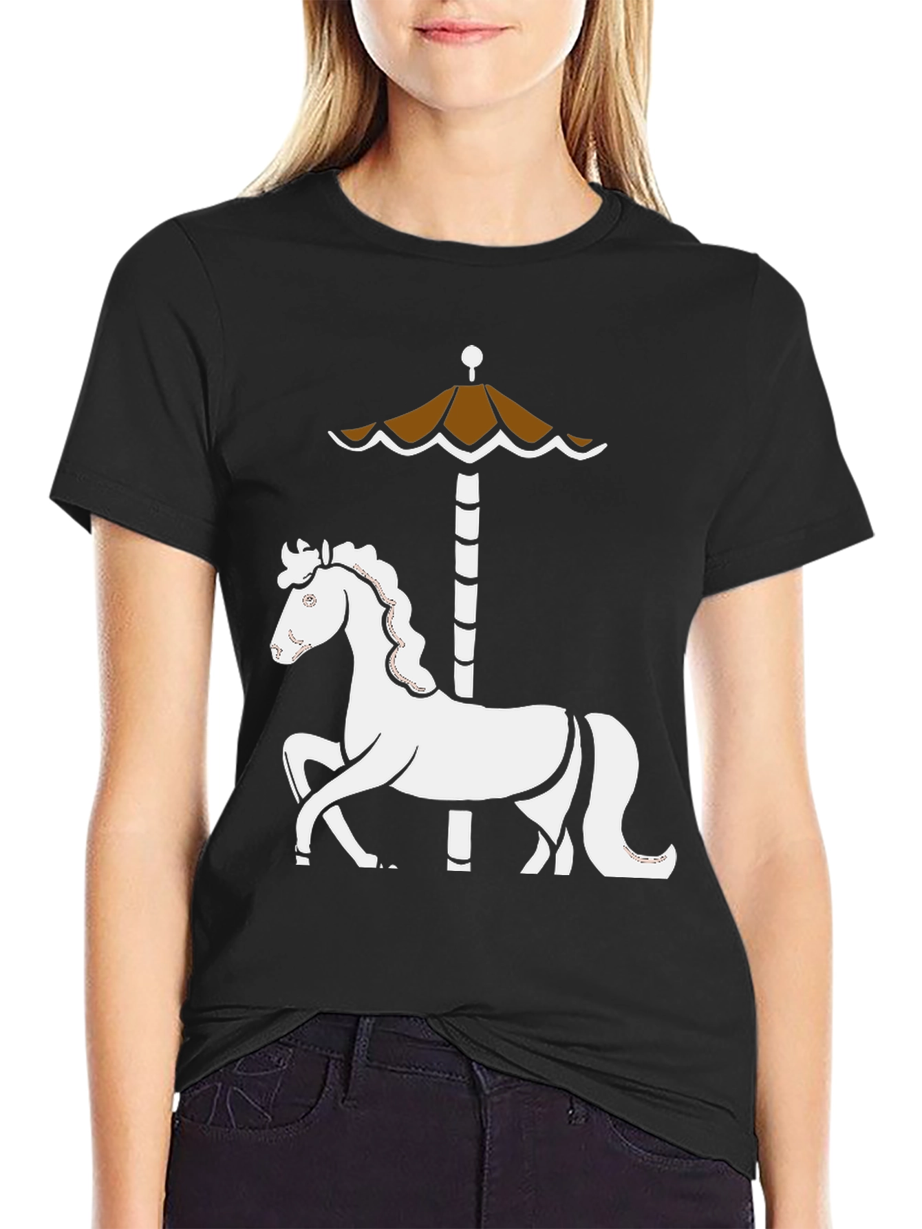 Carousel Horse T-Shirt - Whimsical Retro Design