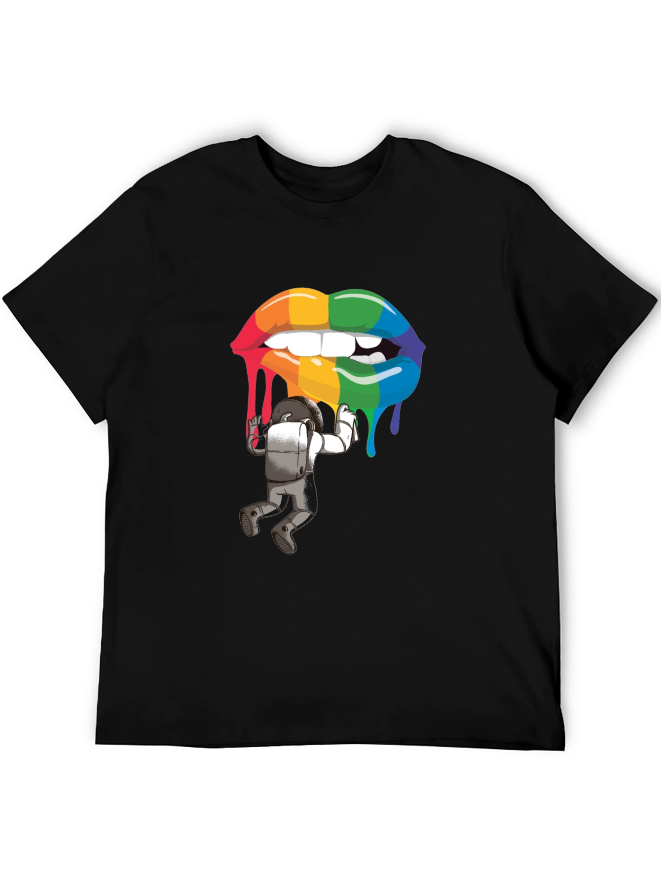 Rainbow Lips Astronaut Graphic Tee