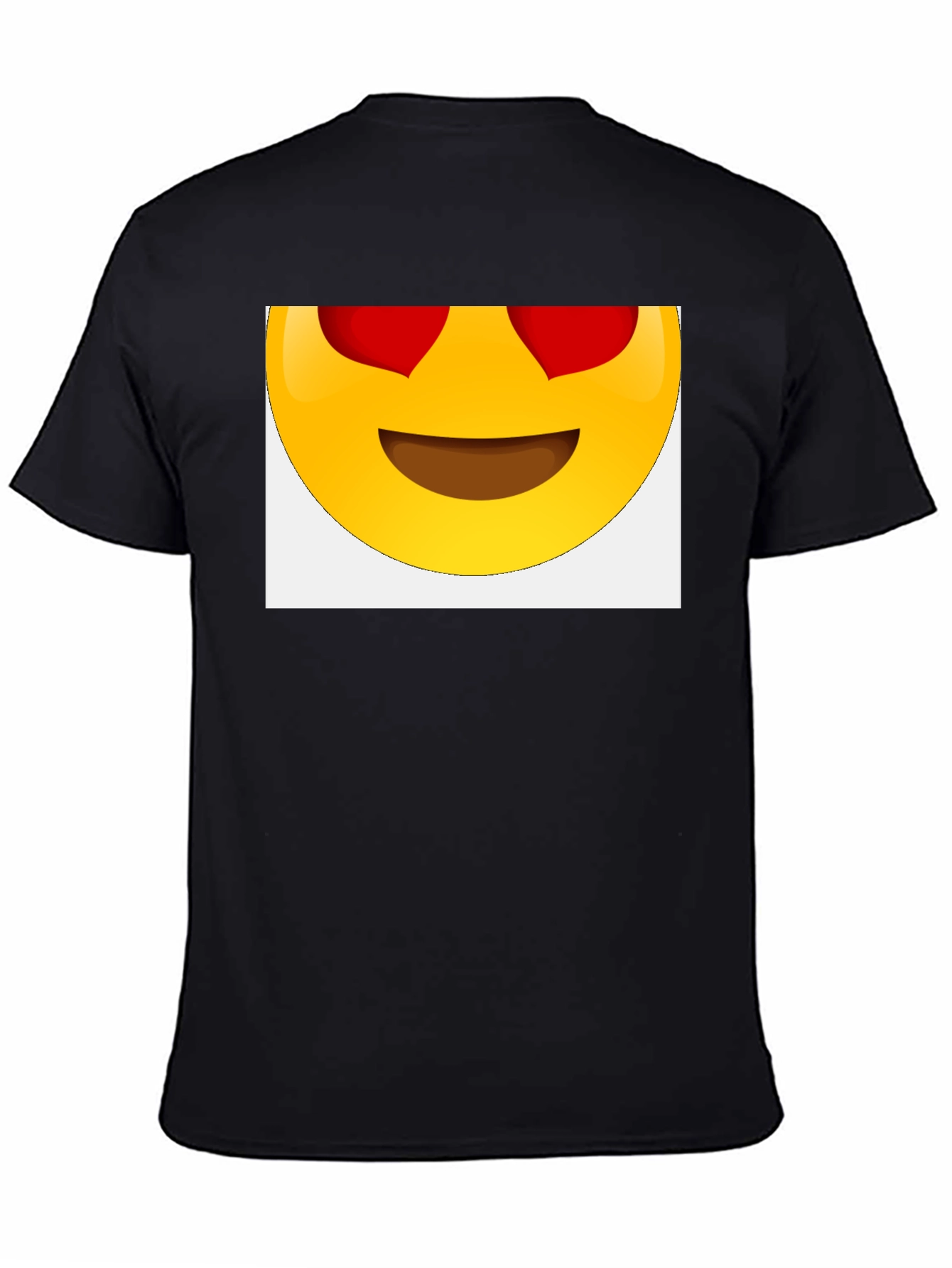 Emoji Heart Eyes Black T-Shirt