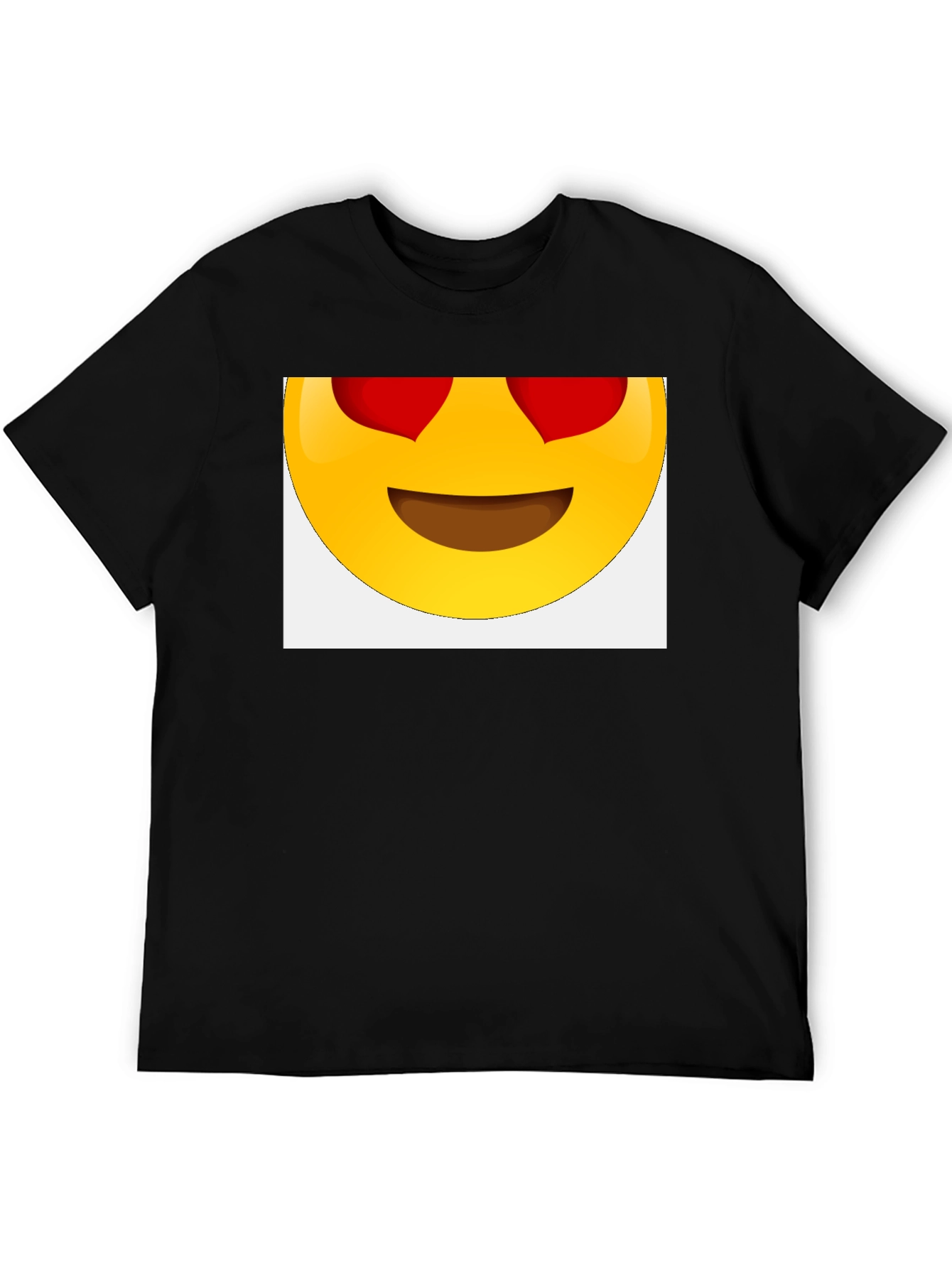 Emoji Heart Eyes Black T-Shirt