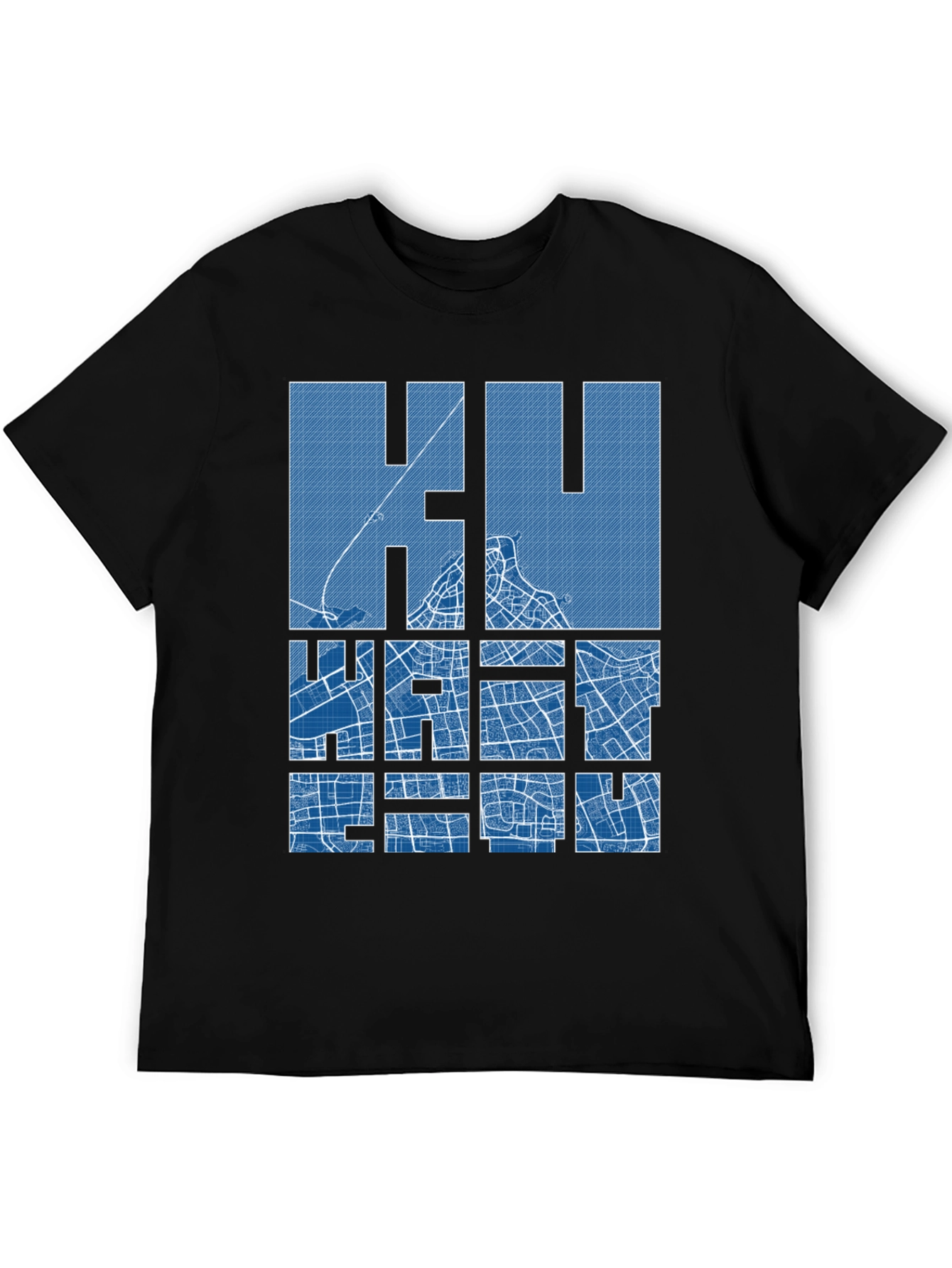 Khartoum City Map Blueprint T-Shirt