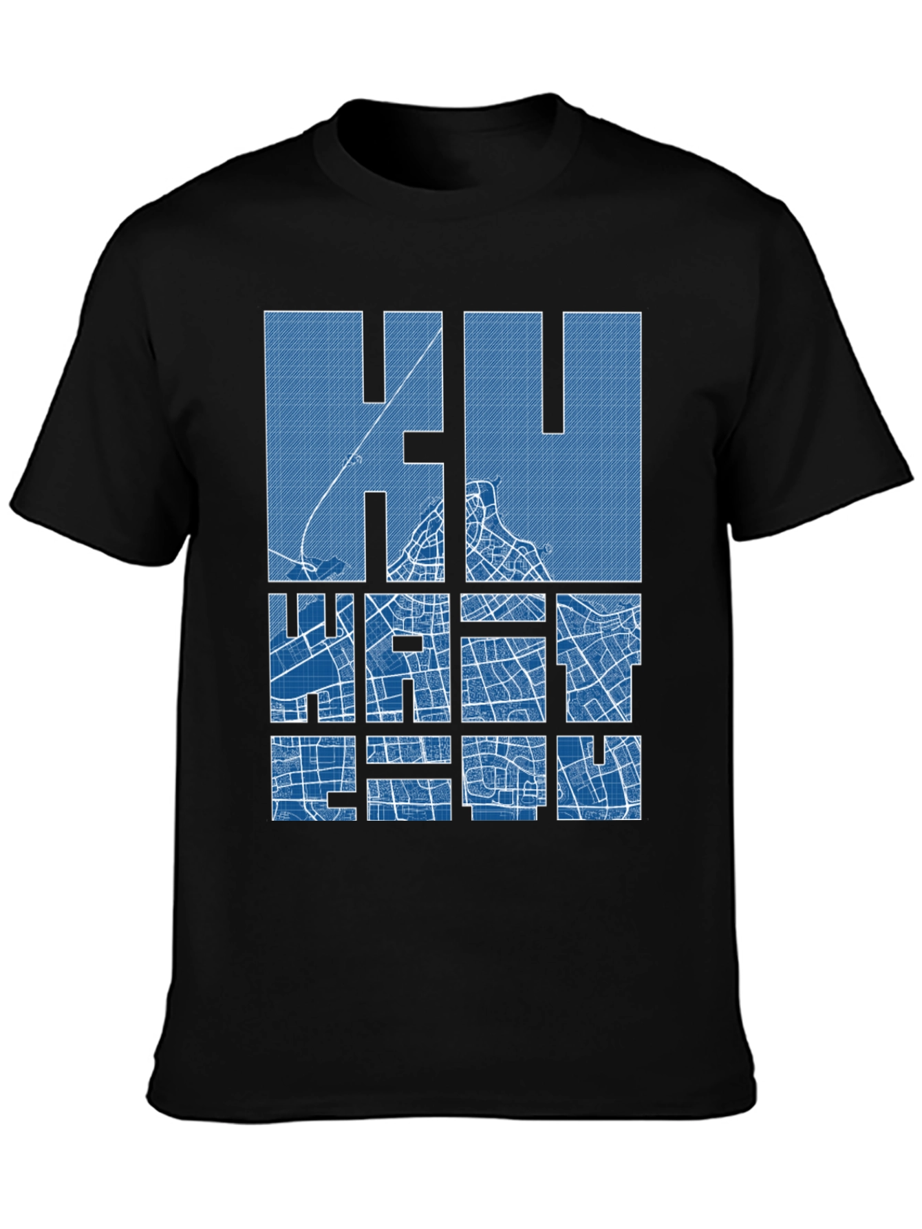 Khartoum City Map Blueprint T-Shirt