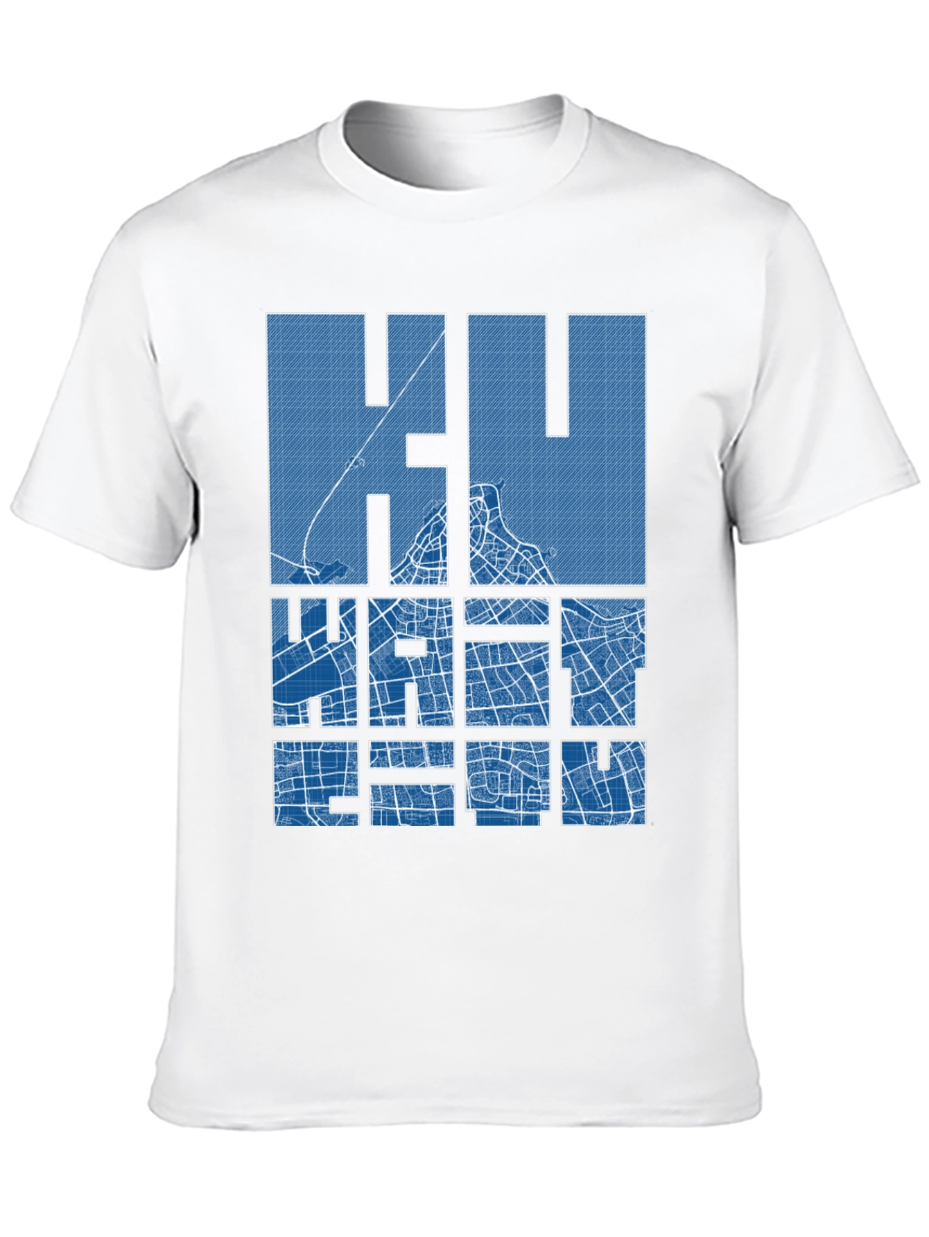 Khartoum City Map Blueprint T-Shirt