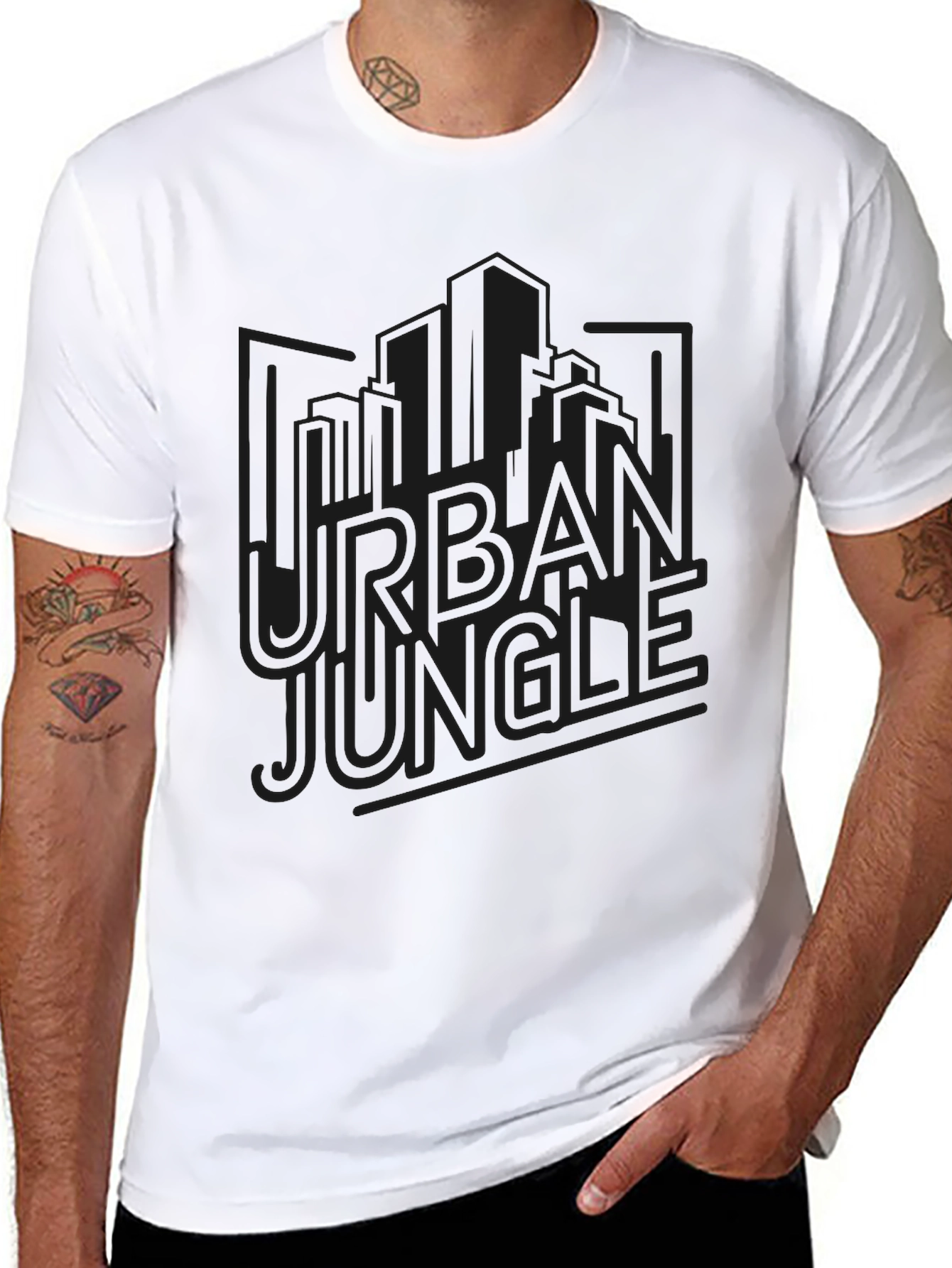 Urban Jungle Graphic Tee - Black Mens T-Shirt