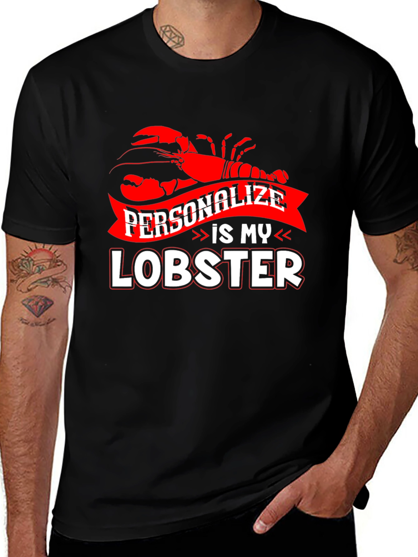 Personalize Lobster Graphic T-Shirt
