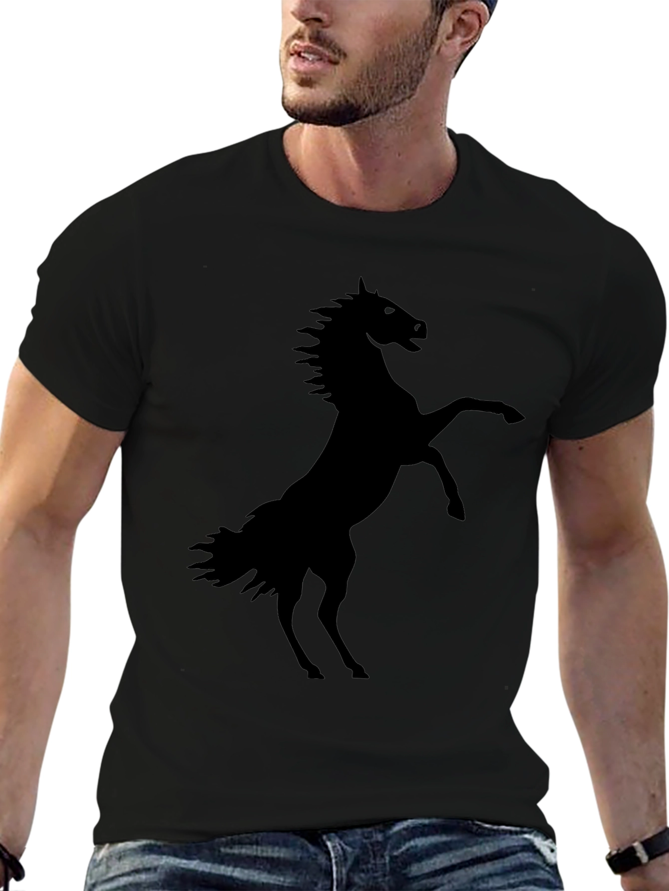 Black Horse Silhouette Graphic Tee