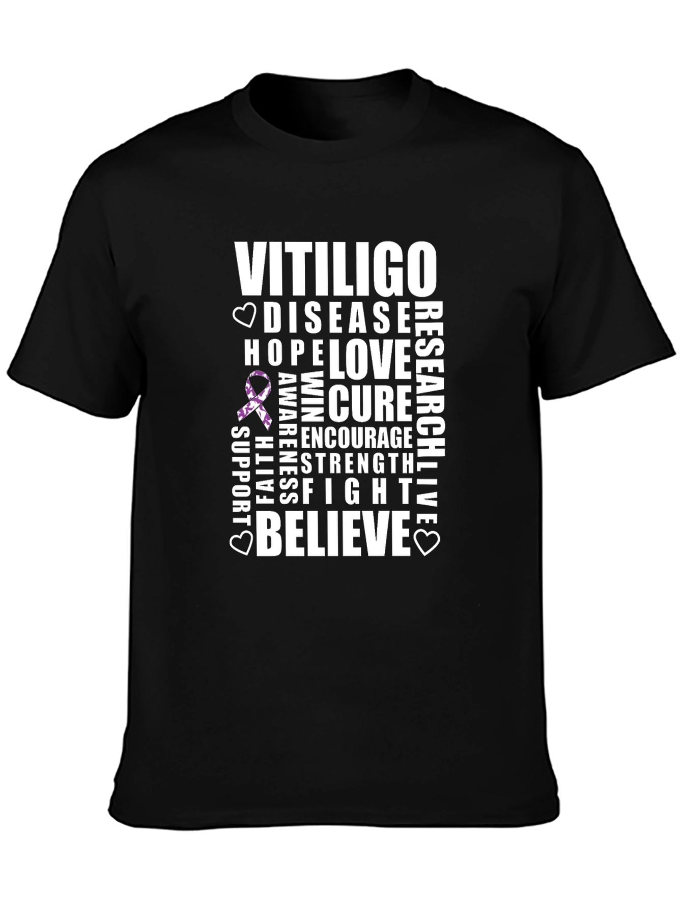 Vitiligo Awareness Ribbon Graphic T-Shirt