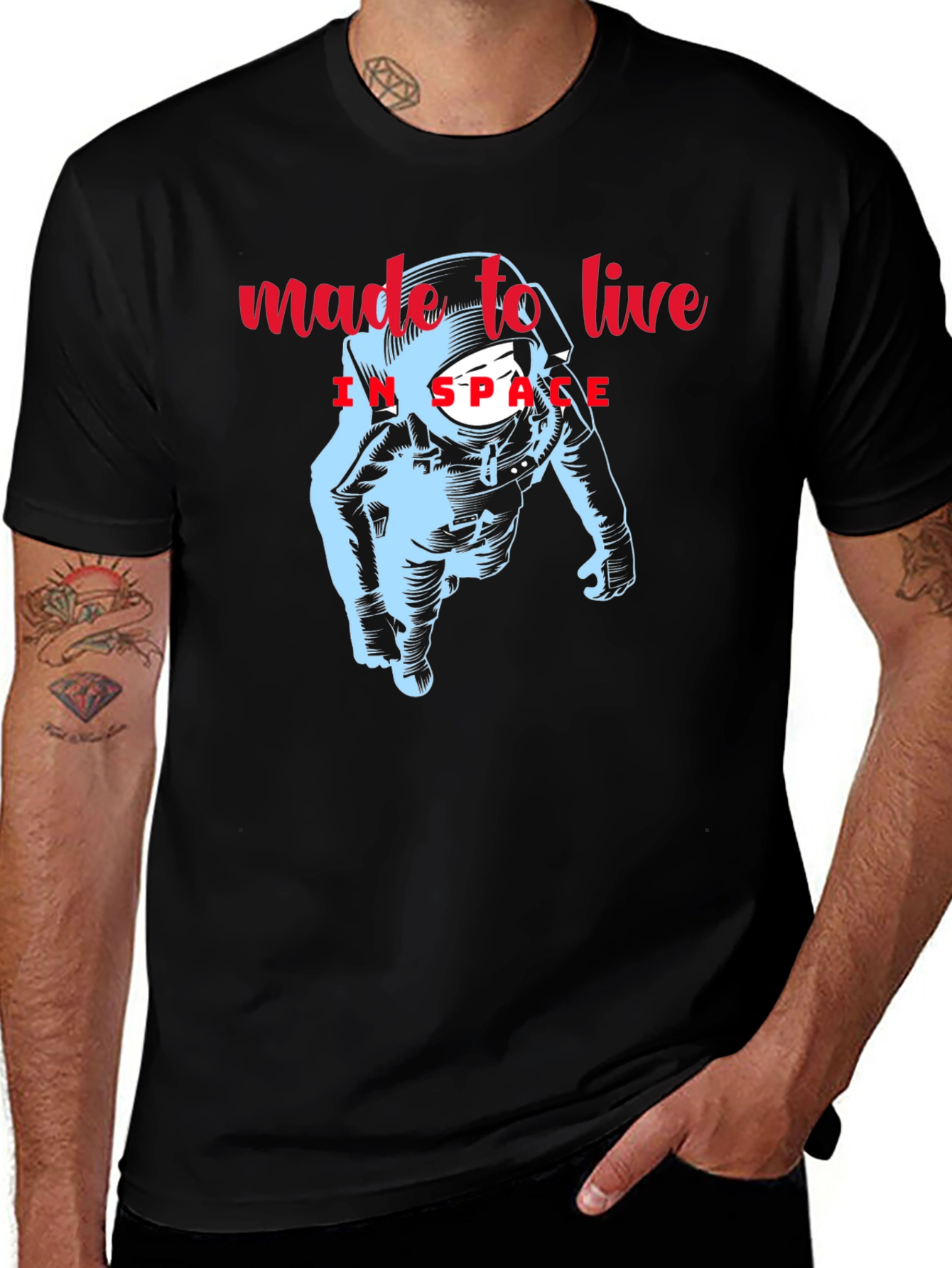 Made to Live in Space Astronaut Graphic Tee