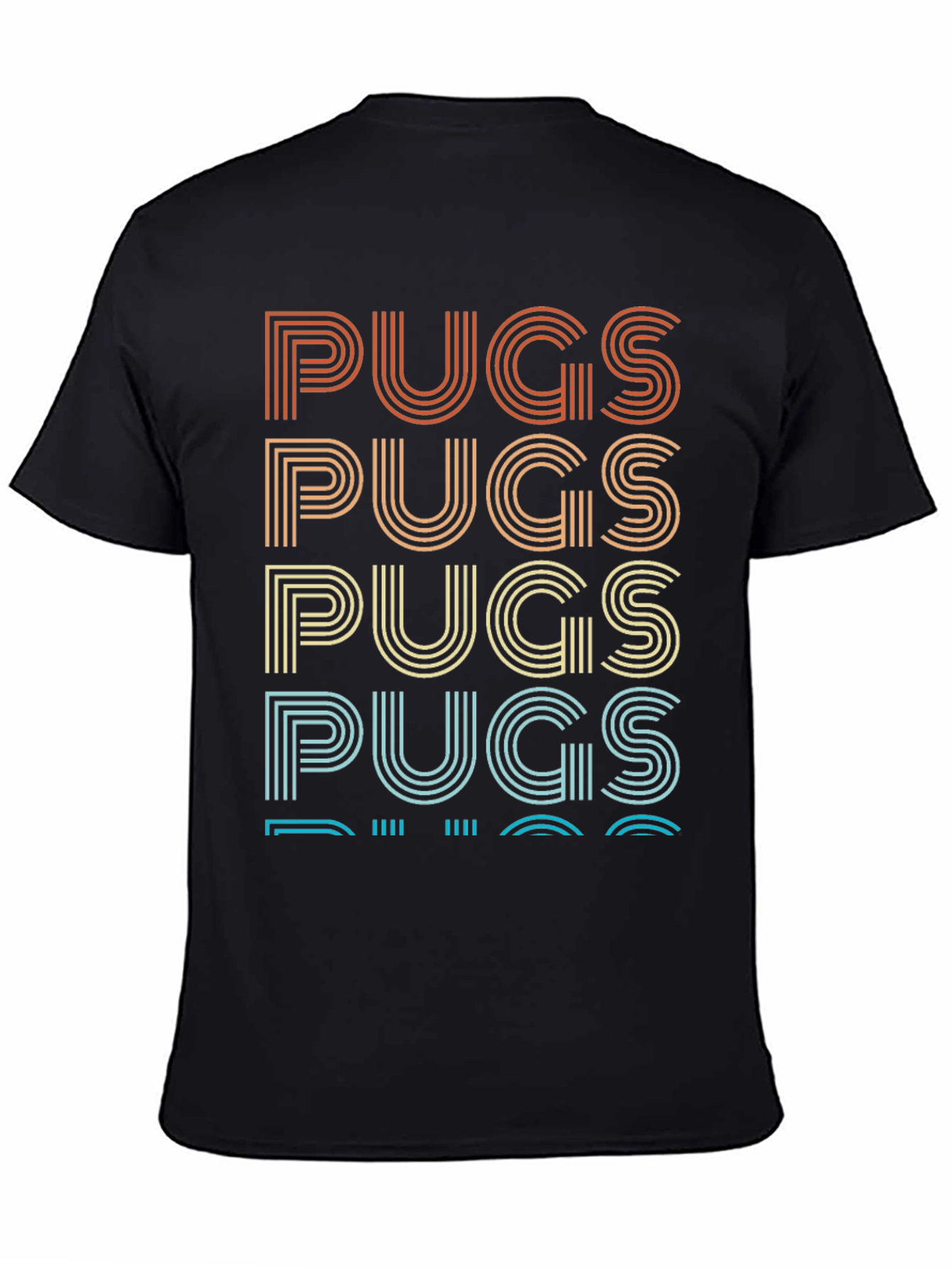 Retro Pugs Graphic Tee - Black