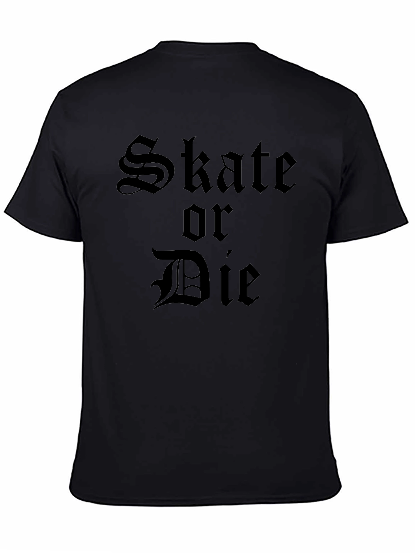 Skate or Die Black Graphic Tee