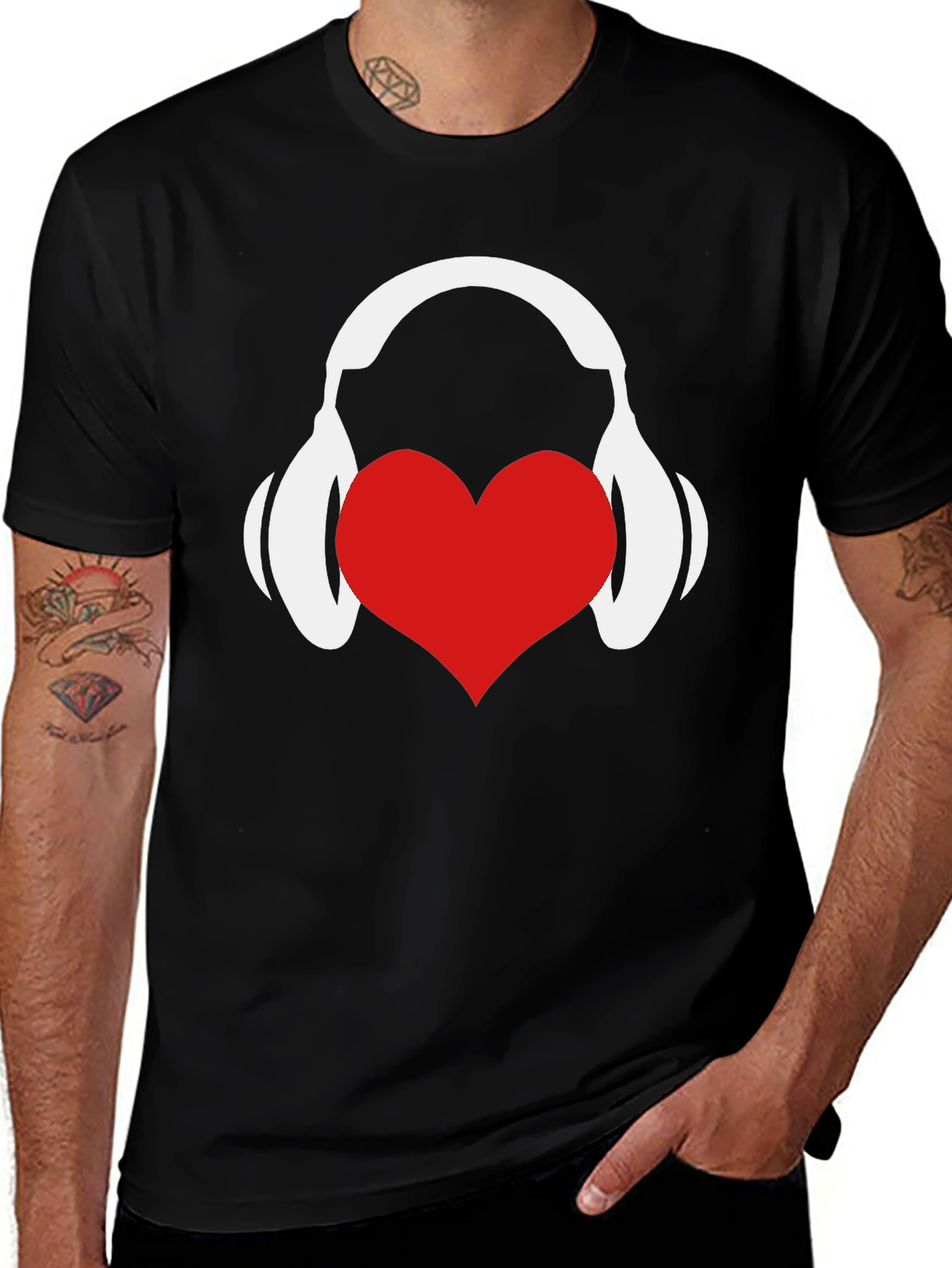 Love Music Graphic Tee - Black Cotton T-Shirt