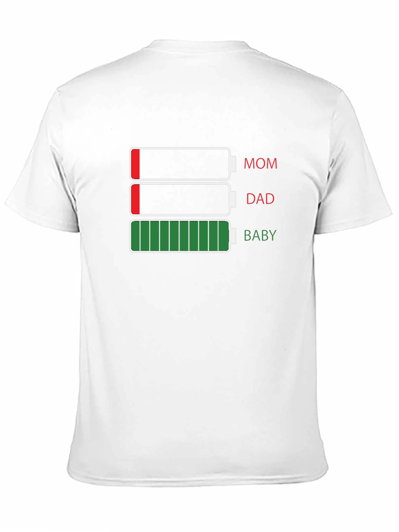 Funny Family Battery T-Shirt - Mom Dad Baby