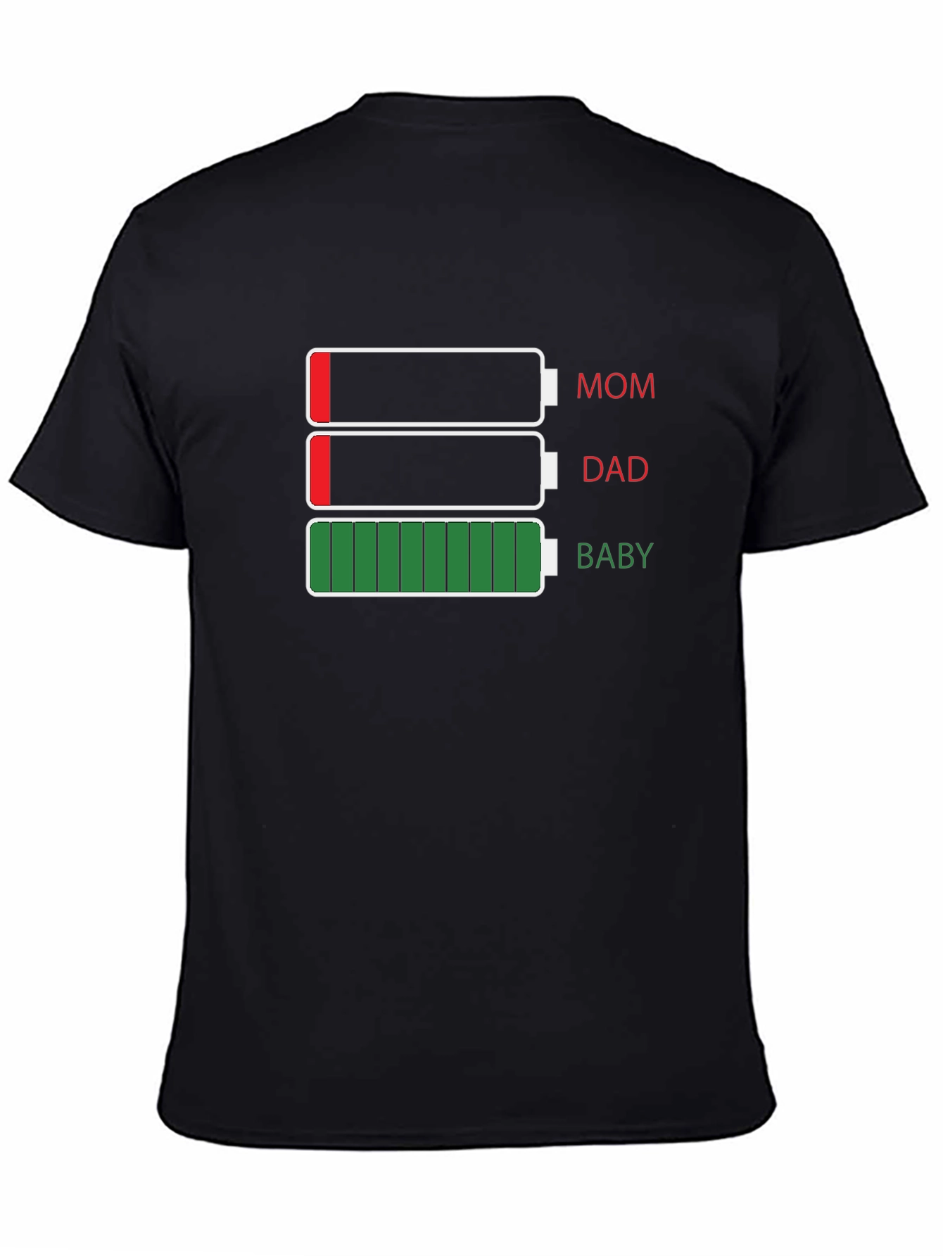 Funny Family Battery T-Shirt - Mom Dad Baby